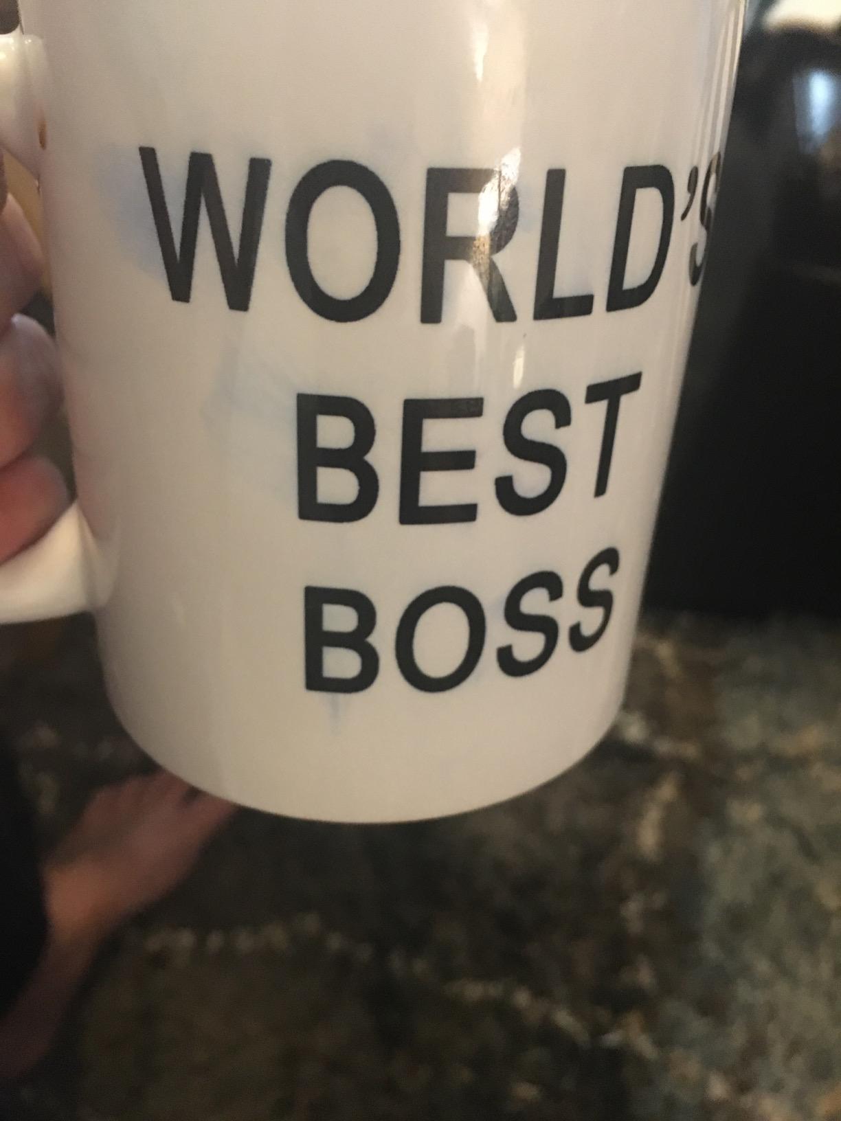 World's Best Boss Funny Coffee Mug - BeBr Bosses Day Gifts Ideas -Novelty Present For My Greatest Boss Male or Female, Men, Great Office Gift Mugs,Birthday,Leaving or Home Daily Use 11 oz Ceramic Mug Customer Review World's Best Boss Funny Coffee Mug - BeBr Bosses Day Gifts Ideas -Novelty Present For My Greatest Boss Male or Female, Men, Great Office Gift Mugs,Birthday,Leaving or Home Daily Use 11 oz Ceramic Mug - Customer Photo 2