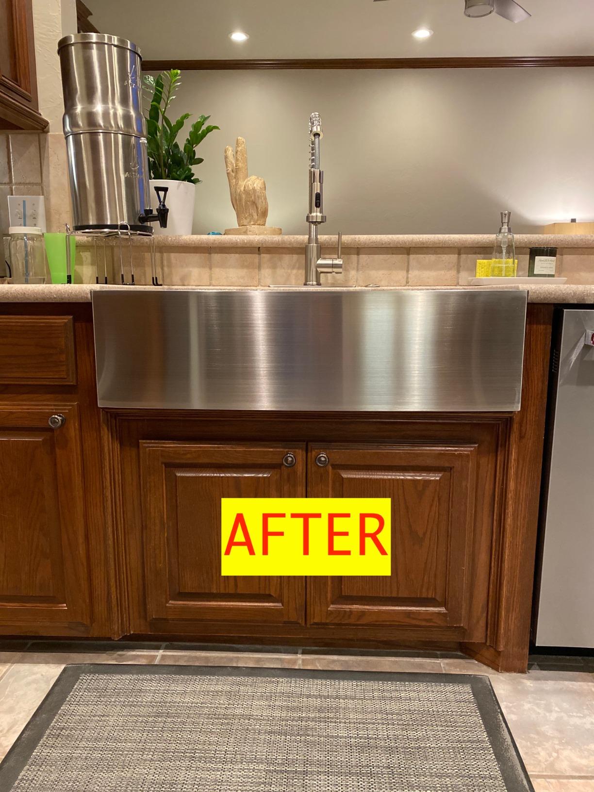 Sarlai 36 Farmhouse Sink Stainless Steel - 36x22 Inch Kitchen Sink Ledge Workstation Apron Front Single Bowl 16 Gauge Stainless Steel Luxury Undermount Farm Kitchen Sink - Customer Photo 1