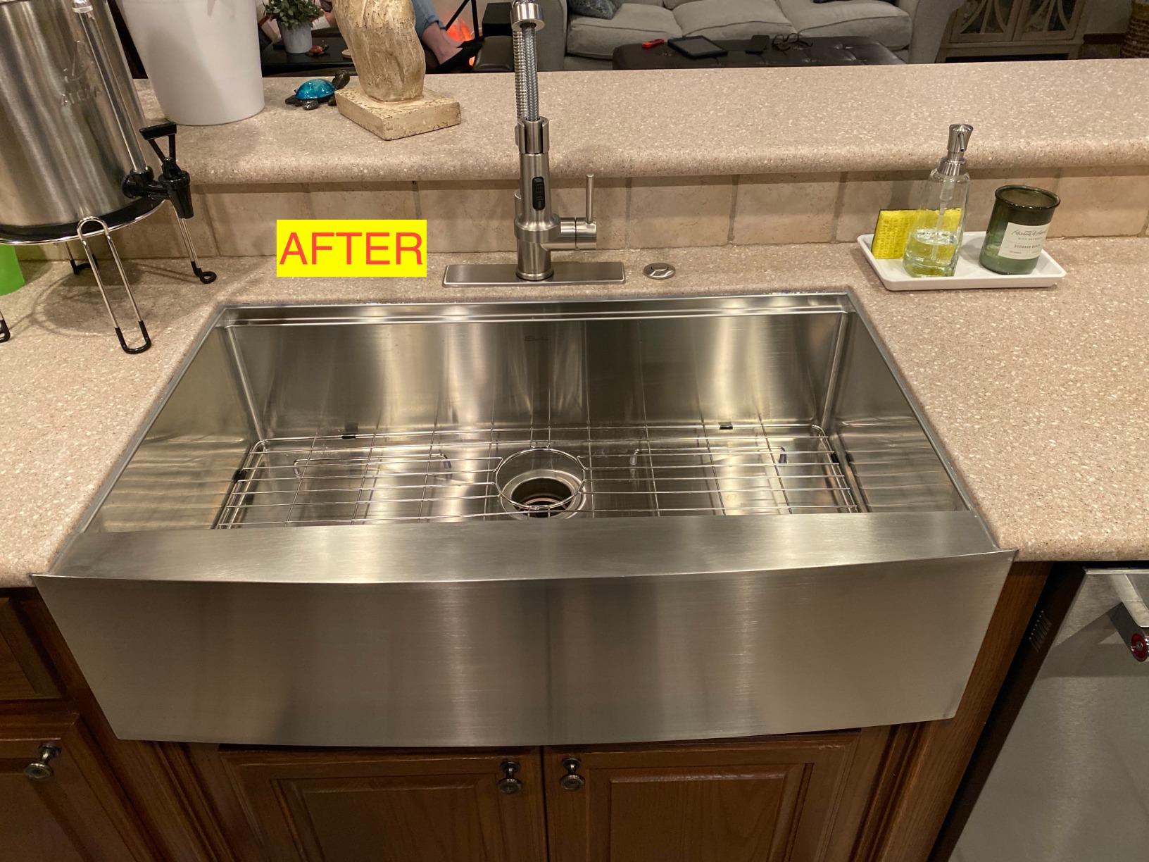 Sarlai 36 Farmhouse Sink Stainless Steel - 36x22 Inch Kitchen Sink Ledge Workstation Apron Front Single Bowl 16 Gauge Stainless Steel Luxury Undermount Farm Kitchen Sink - Customer Photo 3