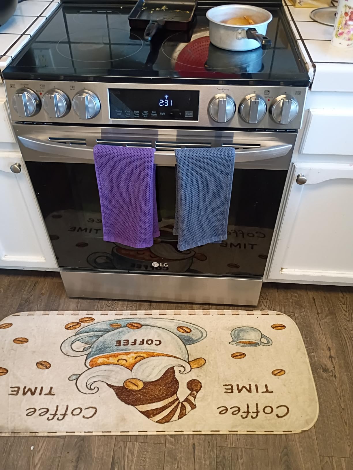 Homaxy 100% Cotton Waffle Weave Kitchen Dish Cloths, Ultra Soft Absorbent Quick Drying Dish Towels, 12 x 12 Inches, 6-Pack, Dark Grey - Customer Photo 1