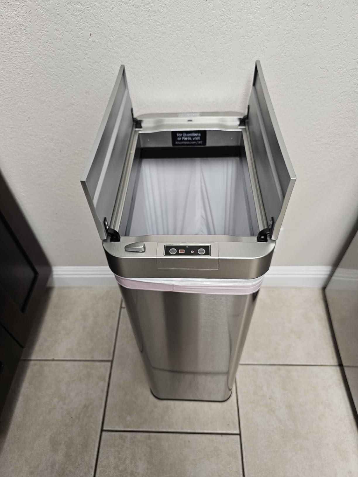 iTouchless 50 Liter / 13 Gallon Sensor Dog-Proof Kitchen Trash Can with Lid Lock and AbsorbX Odor Filter, Touchless Lid, Stainless Steel Garbage Recycling Bin for Kitchen, Home, Office, Business - Customer Photo 1