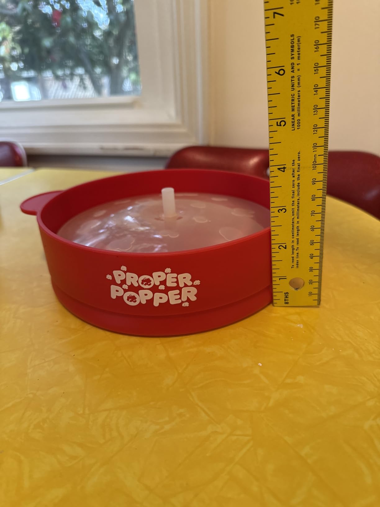 The Original Proper Popper Microwave Popcorn Popper, Silicone Popcorn Maker, Collapsible Bowl BPA Free & Dishwasher Safe - (Red) Customer Review The Original Proper Popper Microwave Popcorn Popper, Silicone Popcorn Maker, Collapsible Bowl BPA Free & Dishwasher Safe - (Red) - Customer Photo 3