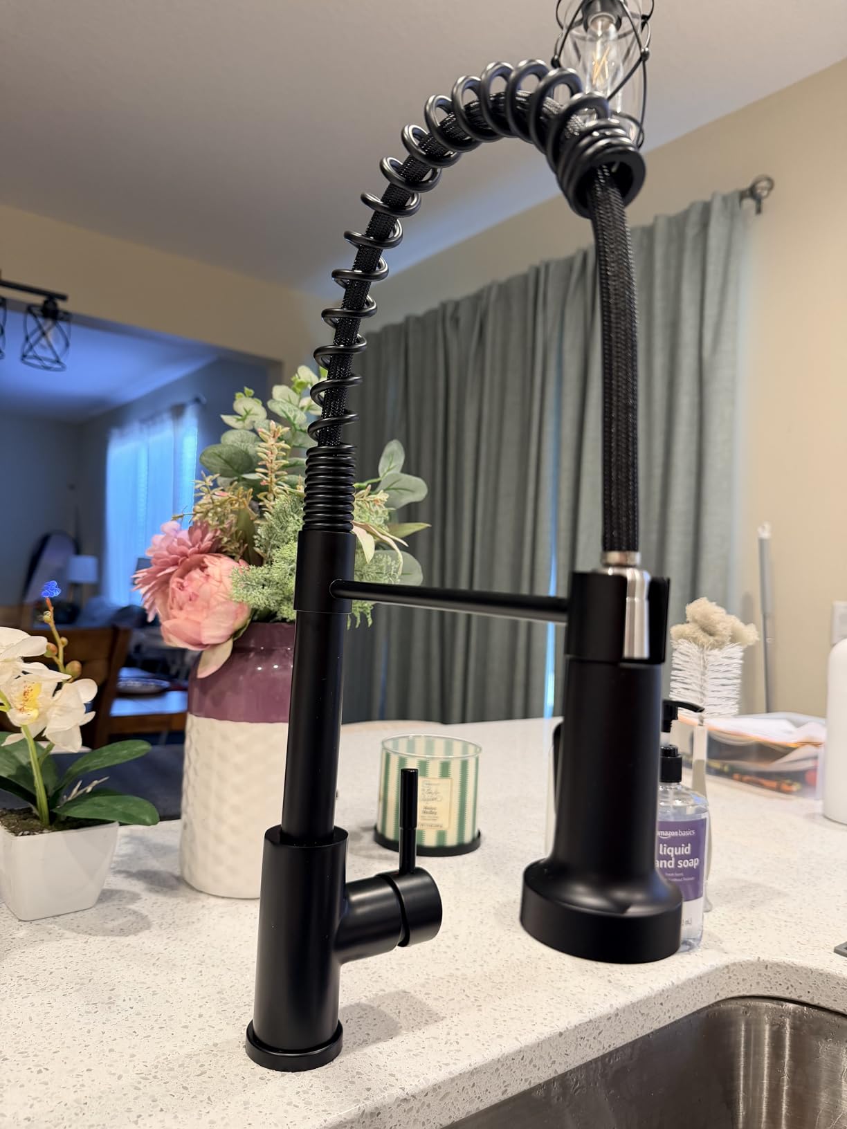 GIMILI Kitchen Faucet with Pull Down Sprayer Single Hole Stainless Steel Sink Faucet, Suitable for Farmhouses, RV, Laundry Room, Outdoor, and Campers. Llave para fregadero de cocina Brushed Nickel - Customer Photo 3