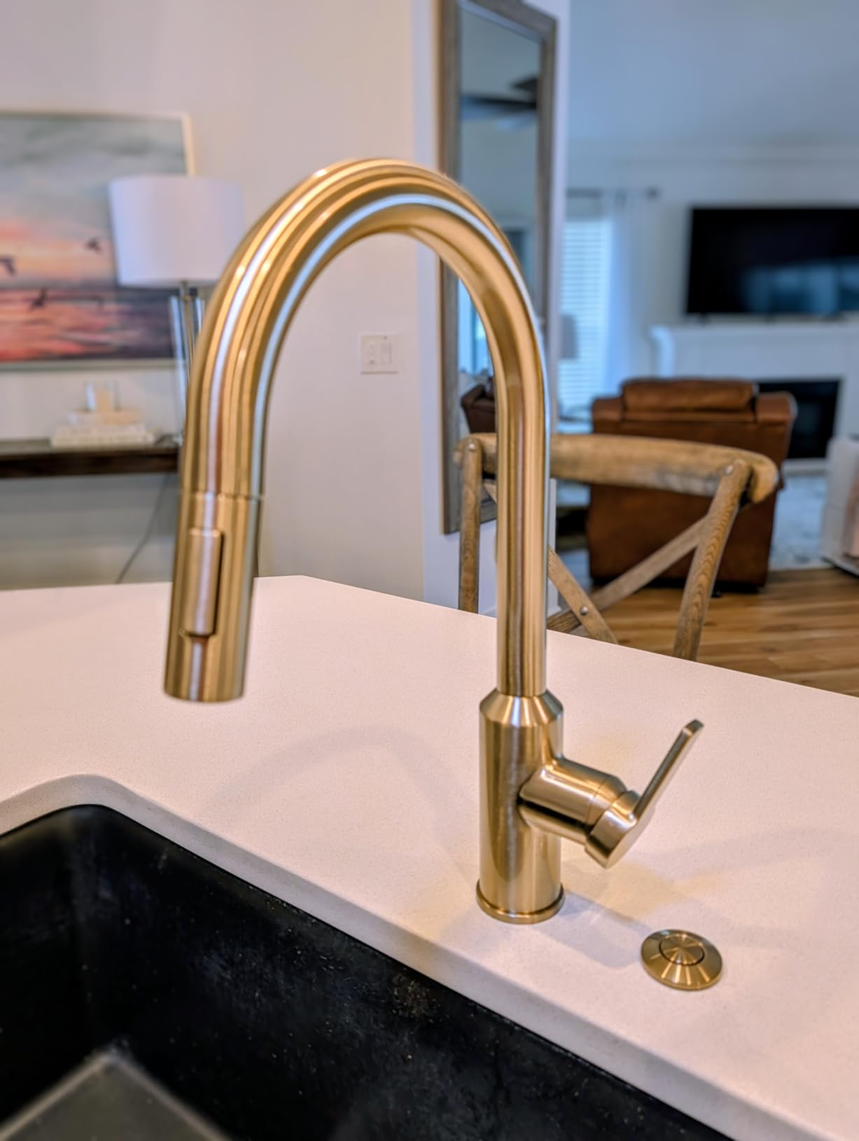KRAUS Oletto Single Handle Pull Down Kitchen Faucet in Spot Free Stainless Steel, KPF-2820SFS - Customer Photo 5
