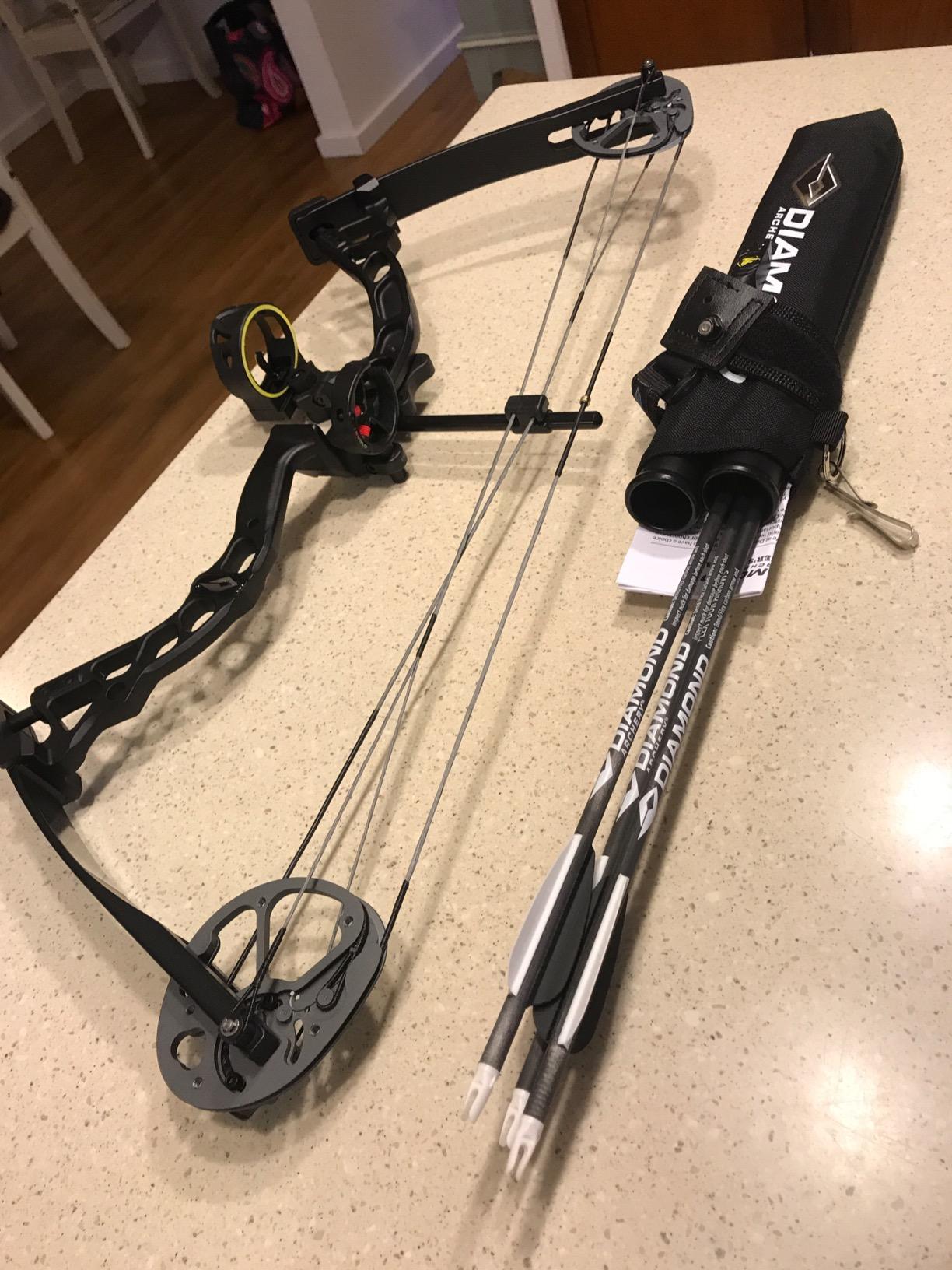 Diamond Archery Youth Atomic Bow - Fully Adjustable Equipped Durable Compound Bow | 6-29 LBS Draw Weight | 12