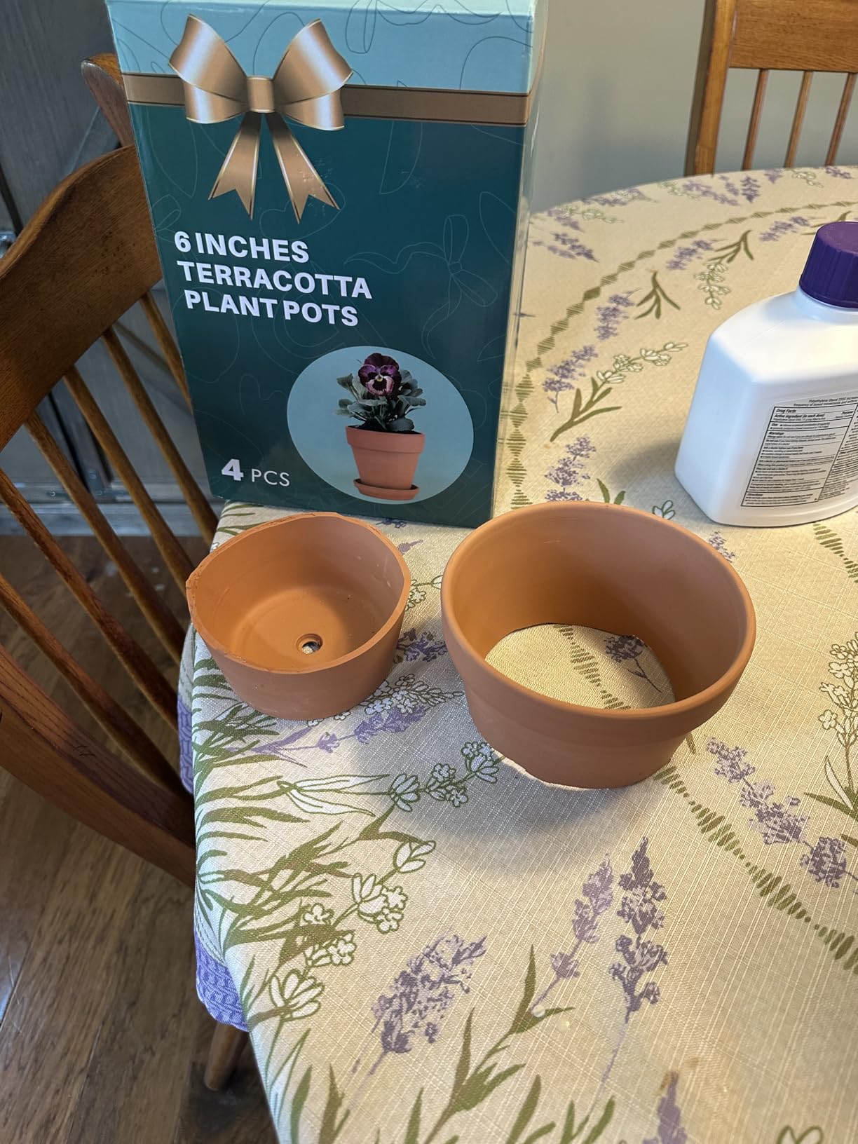 vensovo 6 Inch Terracotta & Clay Pots for Plant with Saucer - 4 Pack Medium Terra Cotta Planter with Drainage Hole, Flowerpot for Indoor Outdoor Plants, Crafts, Wedding Favor - Customer Photo 3