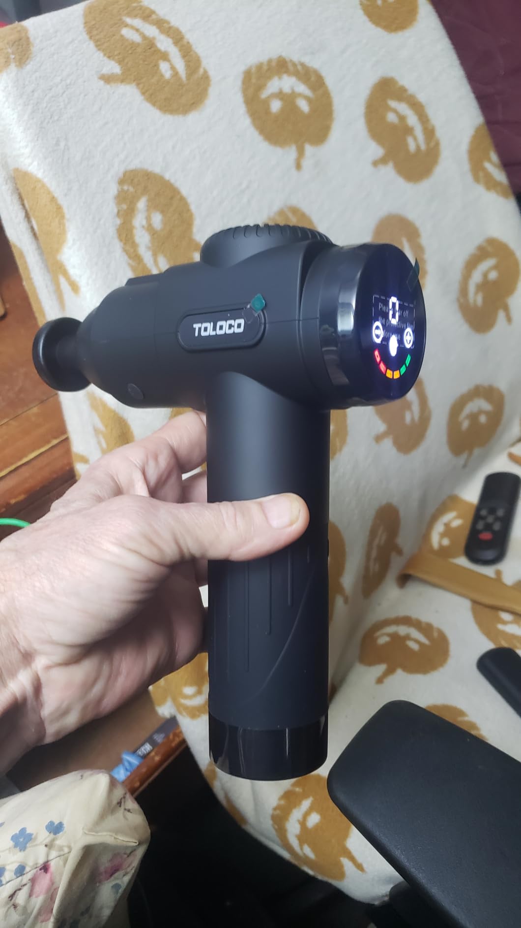 TOLOCO Massage Gun, Deep Tissue Back Massage for Athletes for Pain Relief, Percussion Massager with 10 Massages Heads & Silent Brushless Motor, Valentines Day Gifts for Him Her, Black customer photo 1