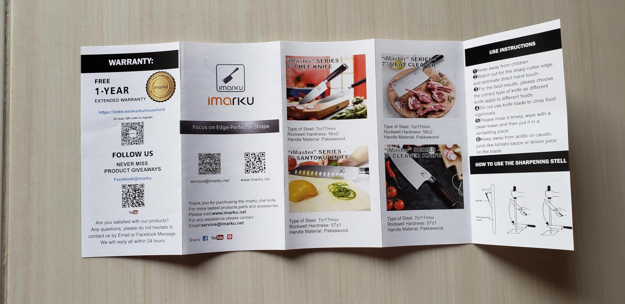 imarku Chef Knife 7 Inch Kitchen Knife Ultra Sharp Santoku Knife - High Carbon Japanese Chefs Knife - Customer Photo 1