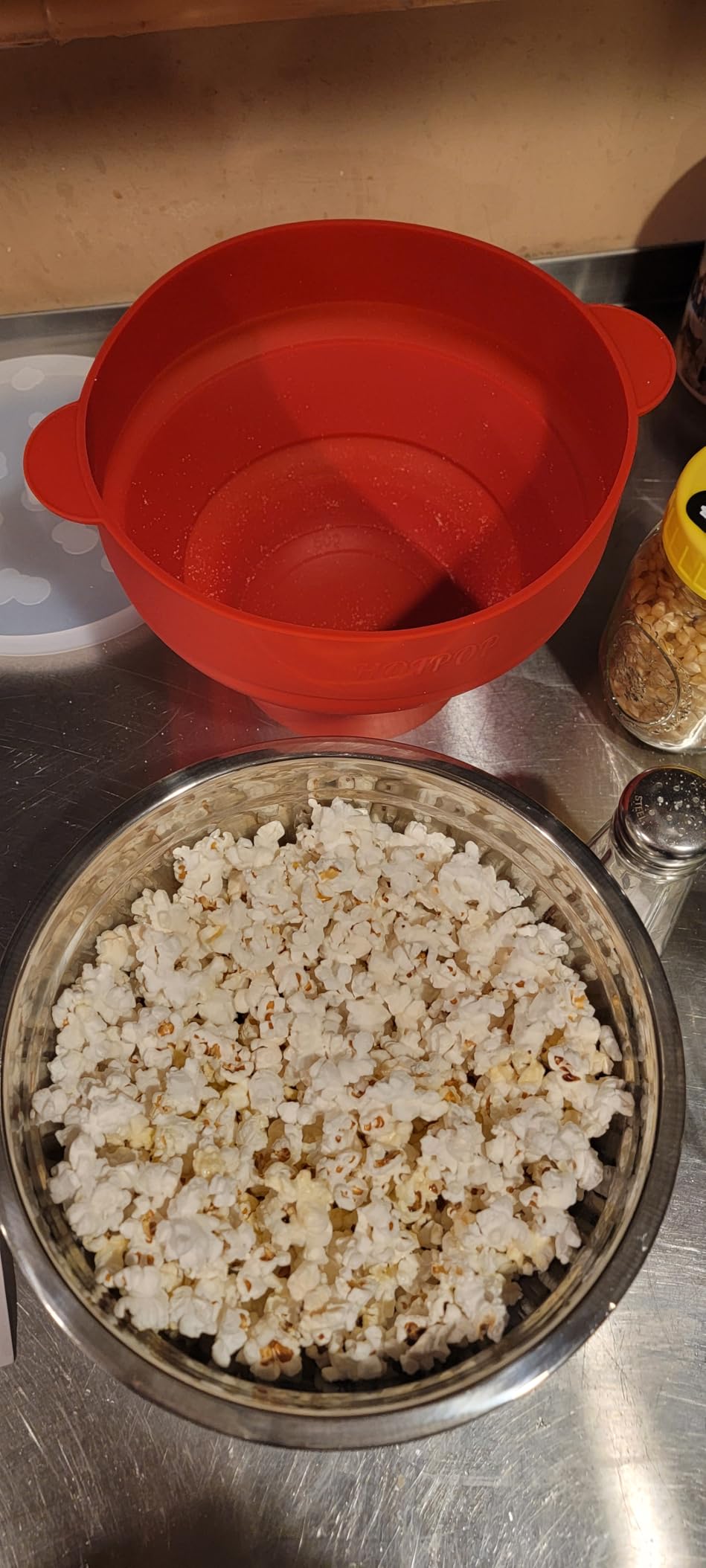 The Original HotPop Silicone Popcorn Maker - Microwave Popcorn Popper - Collapsible Bowl, Heat-Resistant, Easy to Clean, Ideal for Family Movie Nights, 15-Cup Capacity - Cherry Customer Review The Original HotPop Silicone Popcorn Maker - Microwave Popcorn Popper - Collapsible Bowl, Heat-Resistant, Easy to Clean, Ideal for Family Movie Nights, 15-Cup Capacity - Cherry - Customer Photo 3