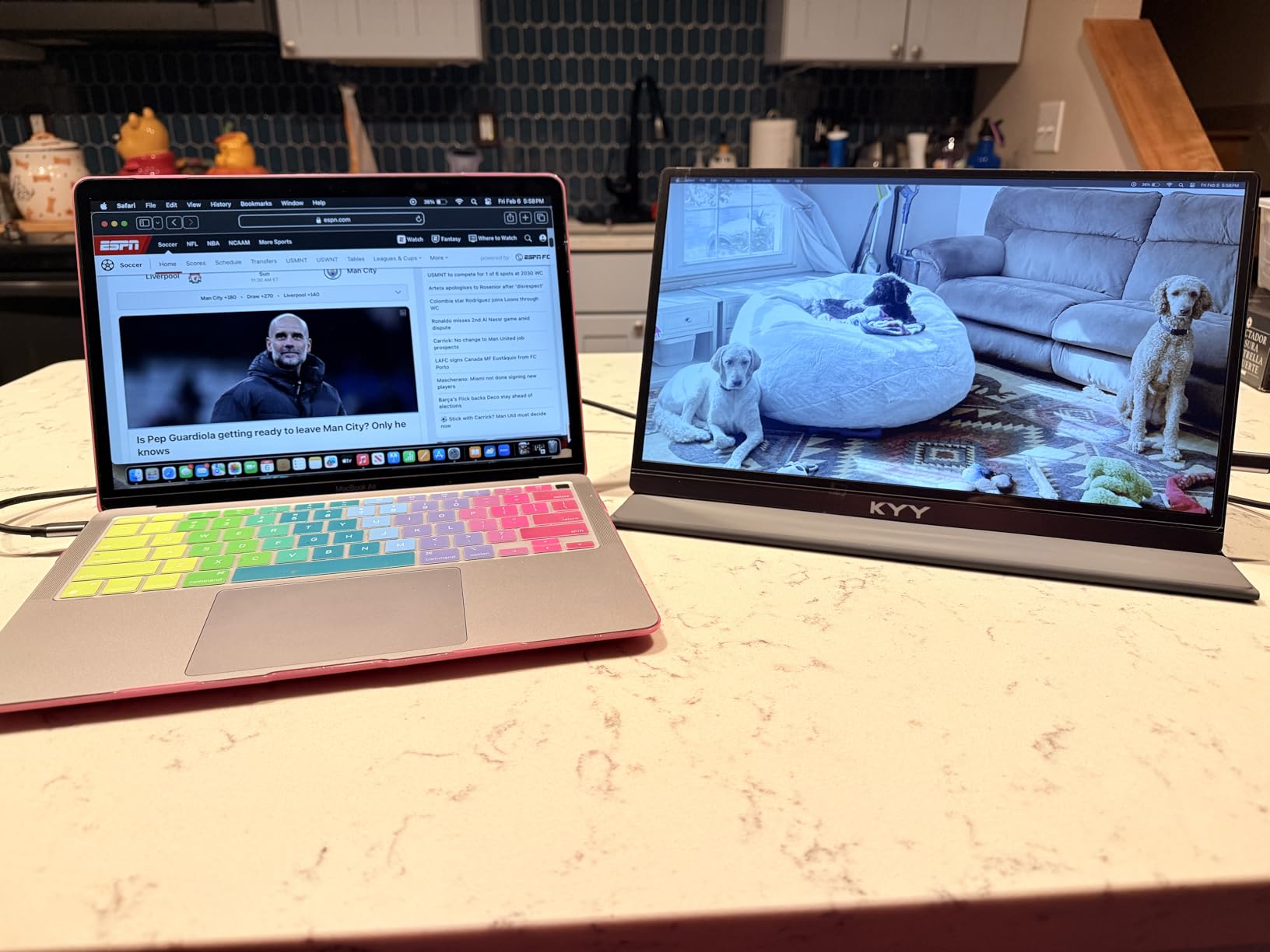 KYY Portable Monitor 15.6inch 1080P FHD USB-C, HDMI Computer Display HDR IPS Gaming Monitor w/Premium Smart Cover & Screen Protector, Speakers, for Laptop PC MAC Phone PS4 Xbox Switch customer photo 2