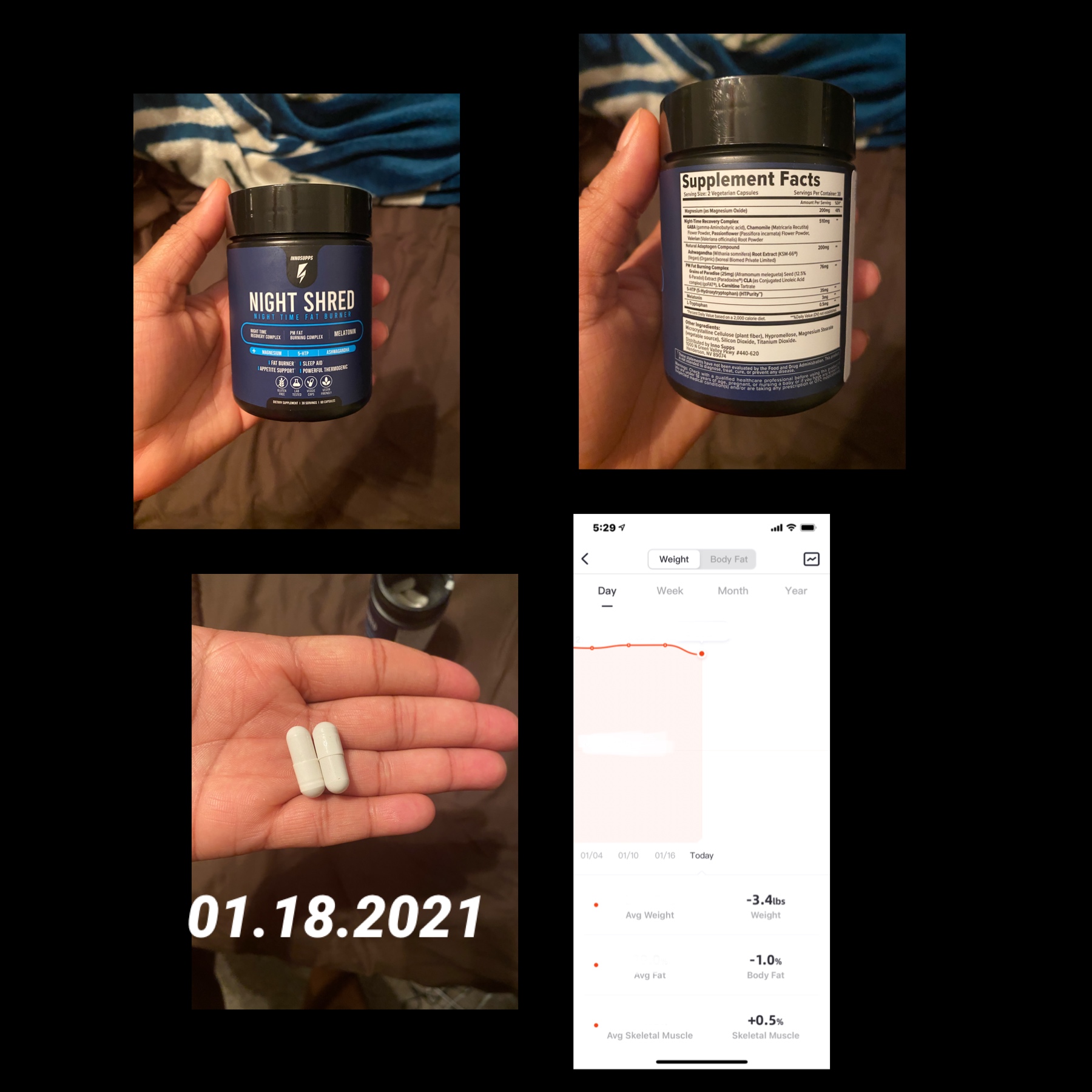 InnoSupps Night Shred Fat Burner and Natural Sleep Support | Ashwaganda, 5-HTP, CLA, Melatonin | Appetite Suppressant | Weight Loss Support Nighttime Fat Burning (60 Vegetarian Capsules) customer photo 3