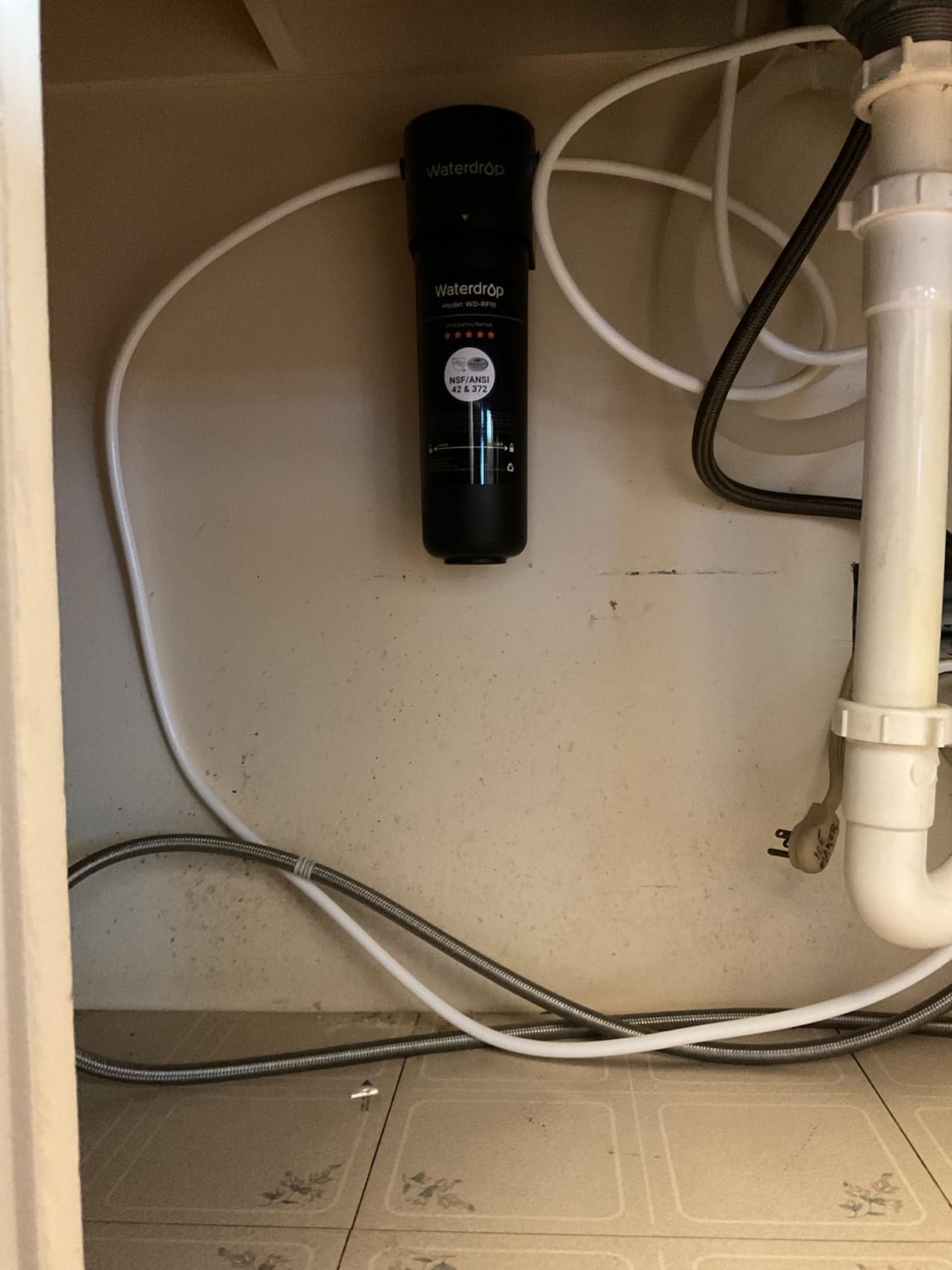 Waterdrop 10UB Under Sink Water Filter, Under Sink Water Filtration System for 11K Gallons, NSF/ANSI 42 Certified, Reduces PFAS, PFOA/PFOS, Lead, Under Sink Water Filter with Faucet customer photo 2