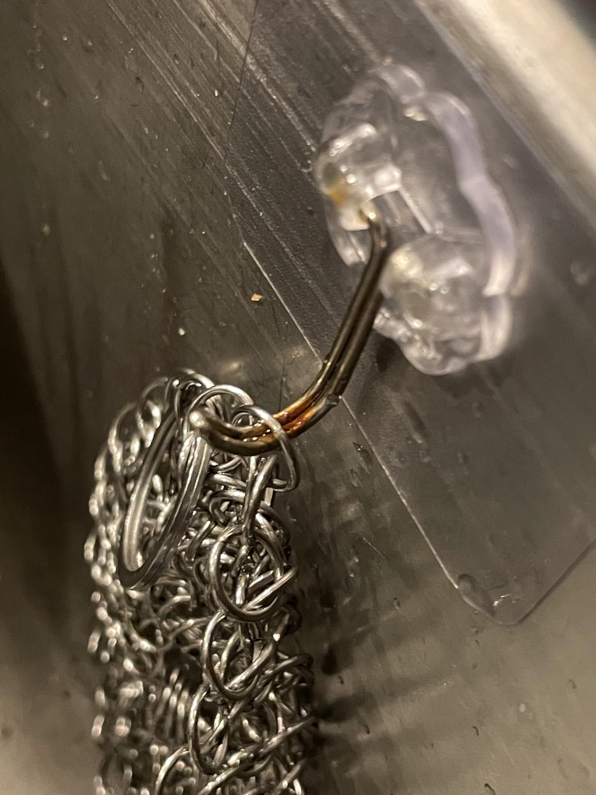 Patelai 7 Pieces Cast Iron Cleaner Set Include Stainless Steel Chainmail Scrubber with Bamboo Dish Scrub Brush Hot Handle Holder 2 Pan Grill Scrapers Kitchen Towel Wall Hook (Bright Color) - Customer Photo 1