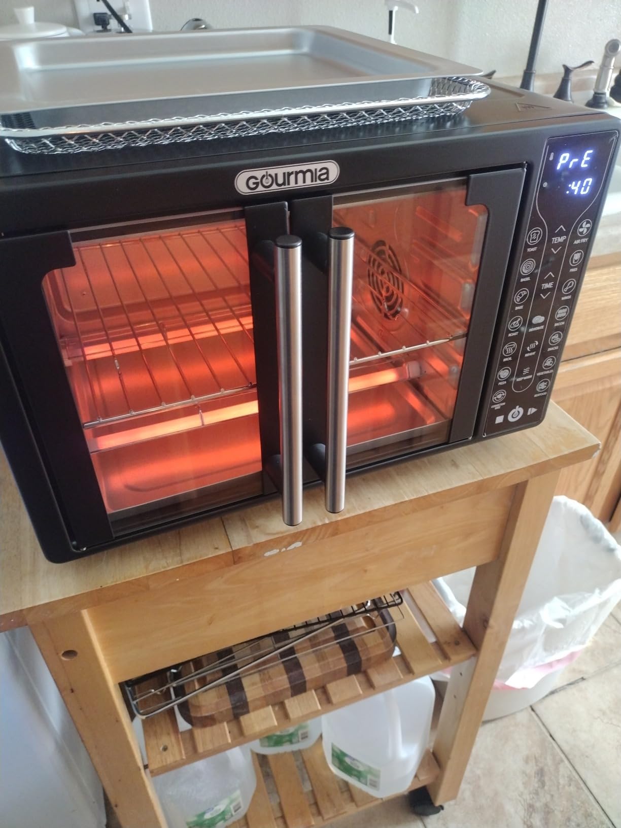 Gourmia French Door Air Fryer - 25 Qt Large Capacity Convection Oven, Fryforce 360°, Digital Display with 17 Cooking Presets, Bake, Toast, Roast, Dehydrate, Fits 12 Gourmia French Door Air Fryer - 25 Qt Large Capacity Convection Oven, Fryforce 360°, Digital Display with 17 Cooking Presets, Bake, Toast, Roast, Dehydrate, Fits 12