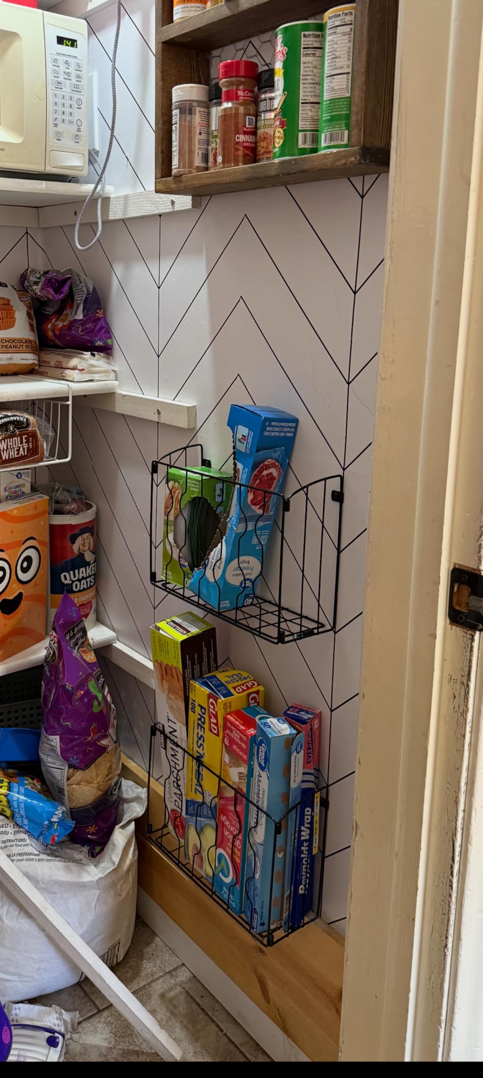 Simple Houseware Wall Door Mount Kitchen Wrap Organizer Rack, Black - Customer Photo 1