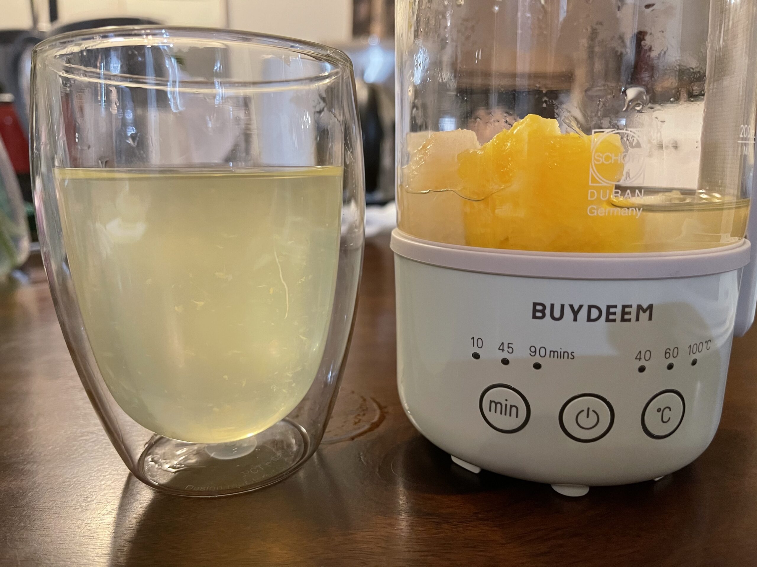 BUYDEEM K313 Travel Electric Kettle, Mini Healthy-Care Beverage Kettle, Tea Maker with Heat Resistant DURAN® Glass & Durable Pro 18/10 Pro Stainless Steel, 0.6L, Cozy Greenish - Customer Photo 2