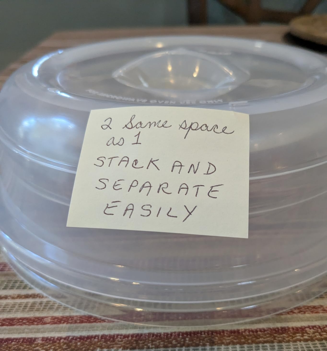 Nordic Ware Microwave Up & Away-Easy Stow - 11-inch Food Safe Lid, Plate Cover with Steam Vents, Anti-Splash Microwave Lid, Contains Moisture, Space-Saving Storage Bracket included - Customer Photo 1