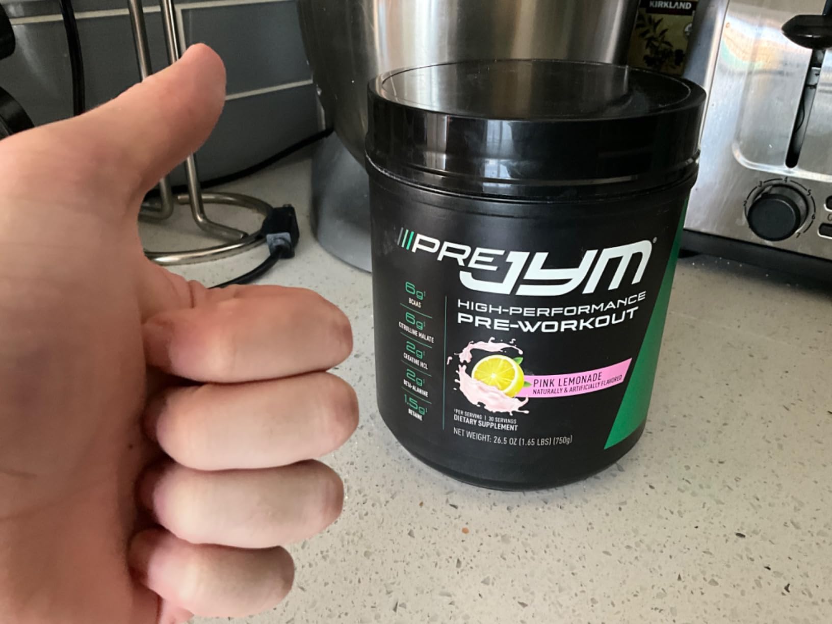 JYM Supplement Science Pre JYM Grape Candy Pre Workout Powder for Men & Women, BCAAs, Nootropics, Creatine HCI, Citrulline, Beta-Alanine, Betaine, Taurine, Huperzine, 30 Servings customer photo 1