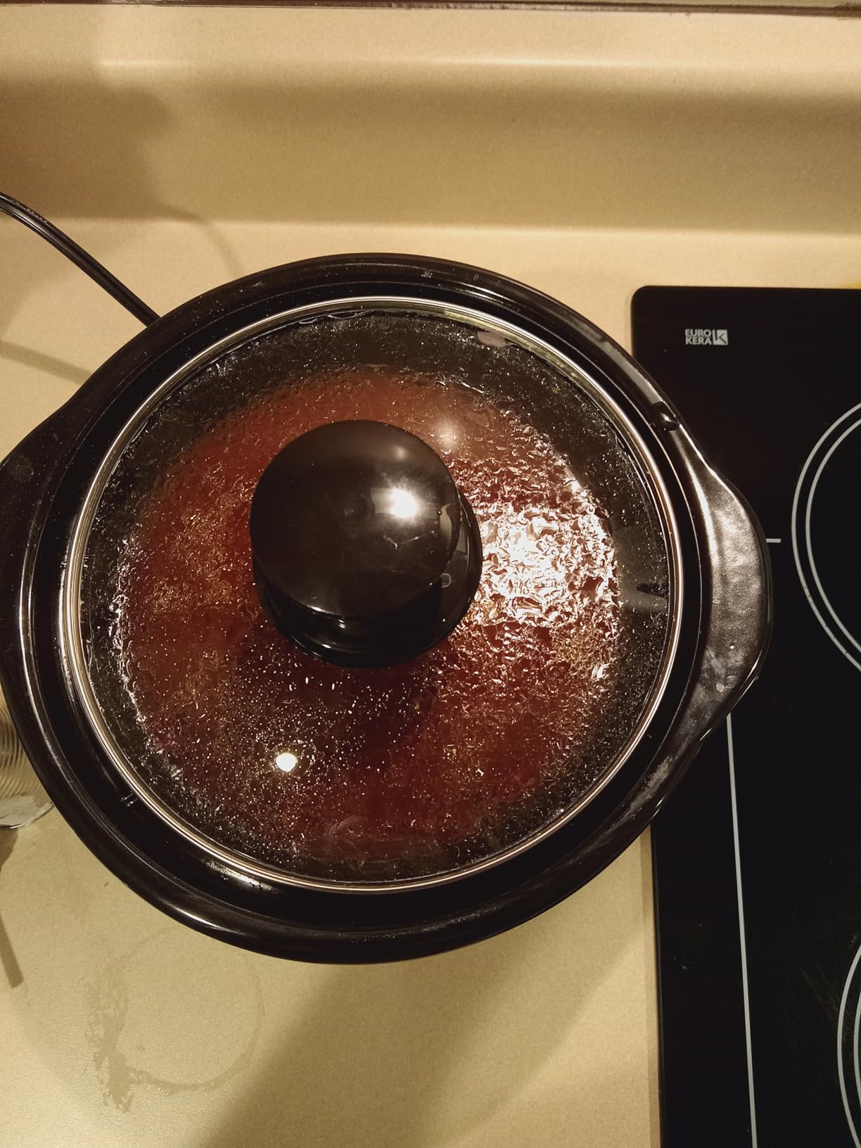 KOOC Small Slow Cooker, 2-Quart, Free Liners Included for Easy Clean-up, Upgraded Ceramic Pot, Adjustable Temp, Nutrient Loss Reduction, Stainless Steel, Black, Round - Customer Photo 5