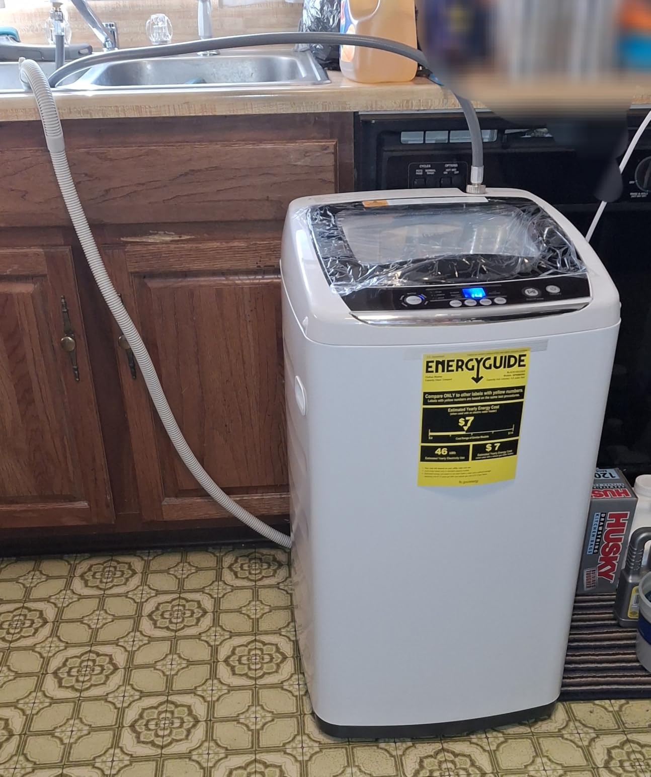 BLACK+DECKER 3.0 Cu. Ft. Portable Washer, 26.5 lb. Capacity Washing Machine, 6 Cycles, Quick Connect Sink Adapter and Drain Hose Included, Transparent Lid & LED Display, BPW30MW, White - Customer Photo 1