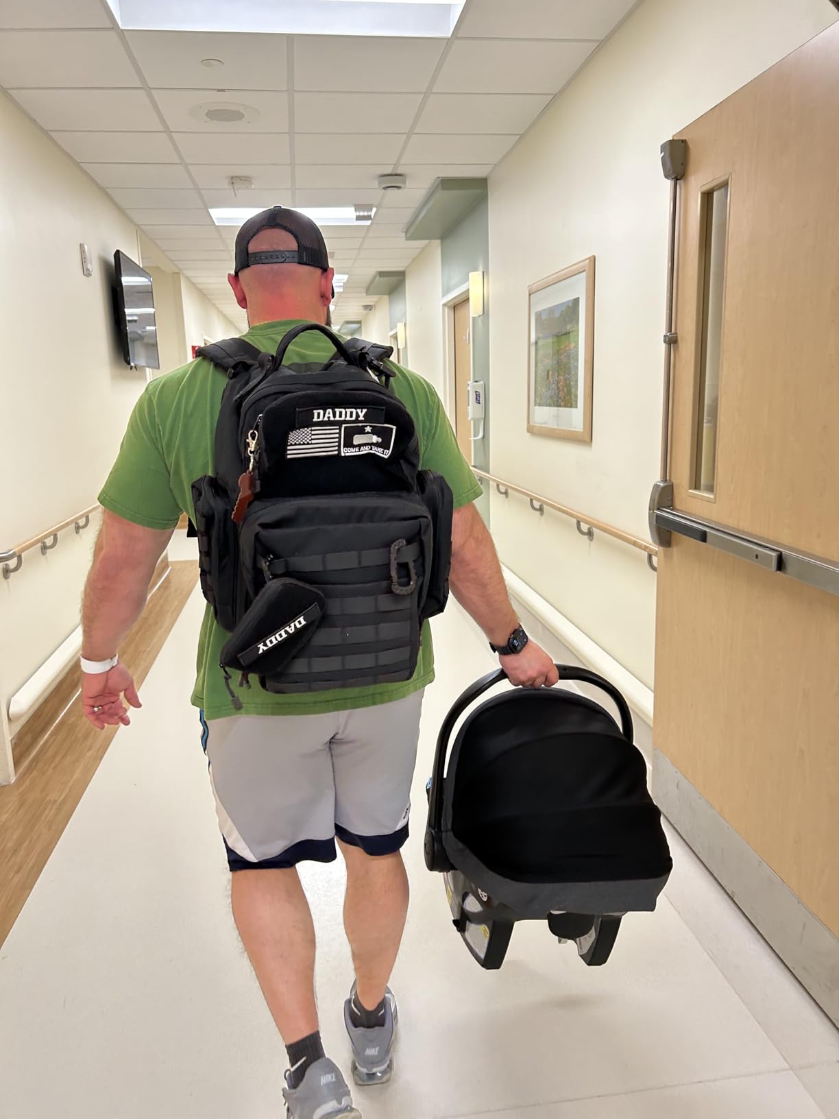 Dad Diaper Bag - Molle-Style Military Diaper Backpack Made of Rugged 900D Waterproof Polyester with Wider Extra-Long Straps, Pouch for Dirty Diapers, Baby Wipes Dispenser & Insulated Bottle Pockets customer photo 2