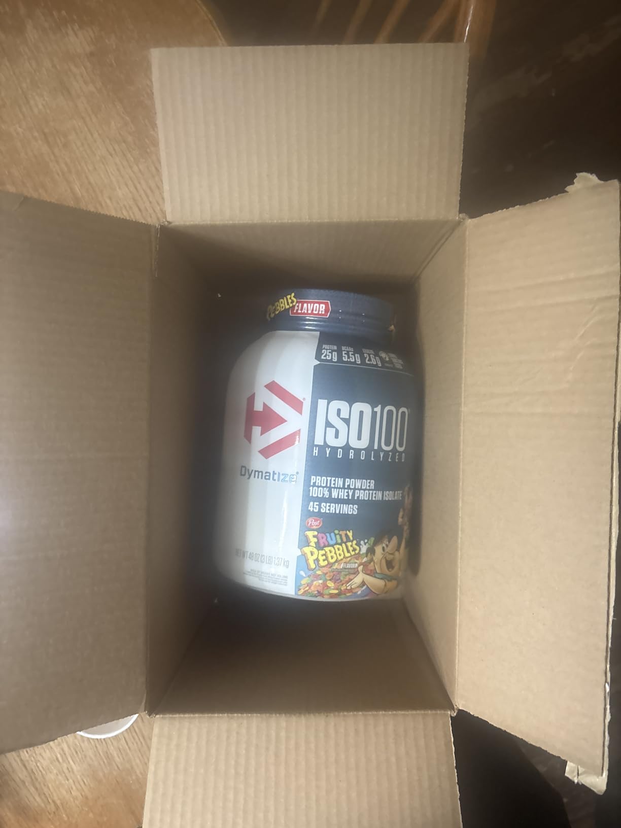 Dymatize x Fruity Pebbles ISO100 Whey Protein Powder Isolate, 25g of Protein, 20 Servings, 5.5g BCAAs, 120 Cal., Gluten Free, 1g Fat, 1g Sugar, 2g Carb customer photo 1