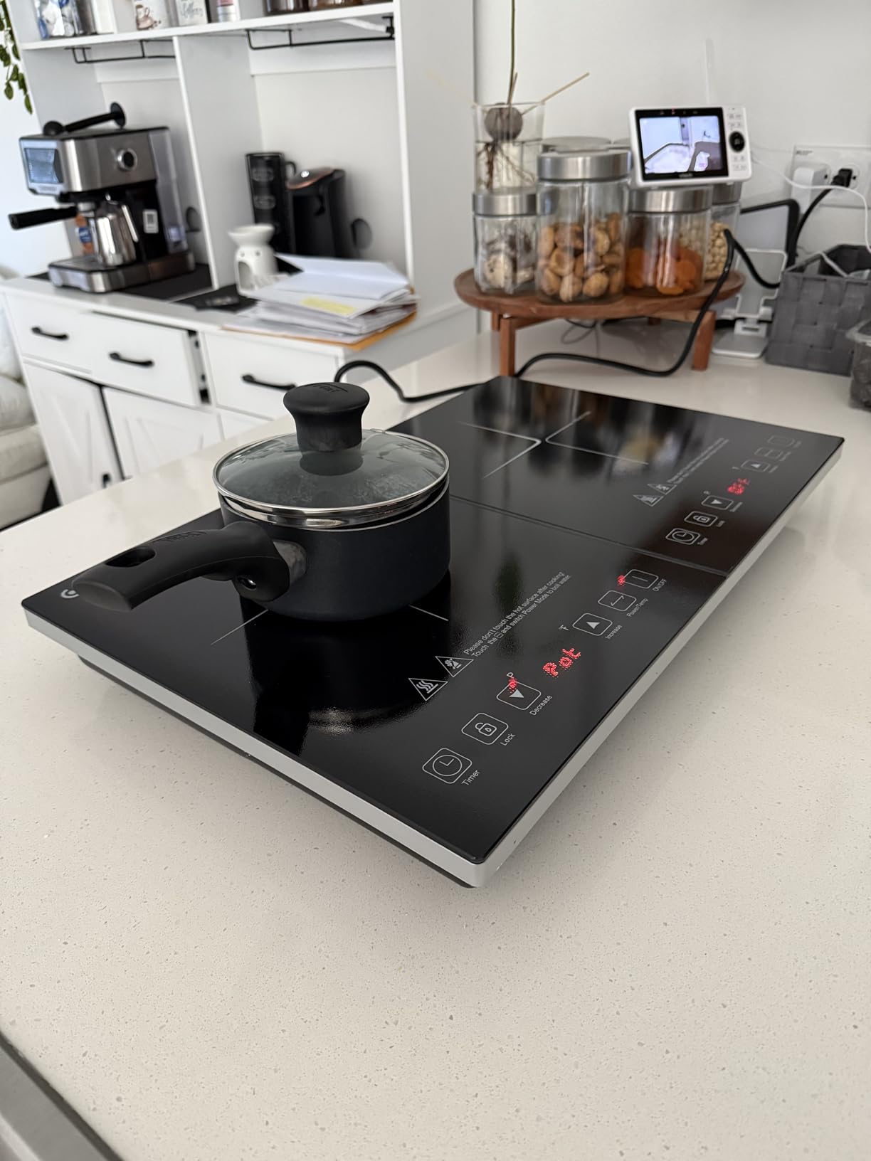 Double Induction Cooktop AMZCHEF Induction Cooker 2 Burners, Low Noise Electric Cooktops With 1800W Sensor Touch, 20 Temperature & Power Levels,Independent Control,3-hour Timer, Safety Lock Customer Review Double Induction Cooktop AMZCHEF Induction Cooker 2 Burners, Low Noise Electric Cooktops With 1800W Sensor Touch, 20 Temperature & Power Levels,Independent Control,3-hour Timer, Safety Lock - Customer Photo 1