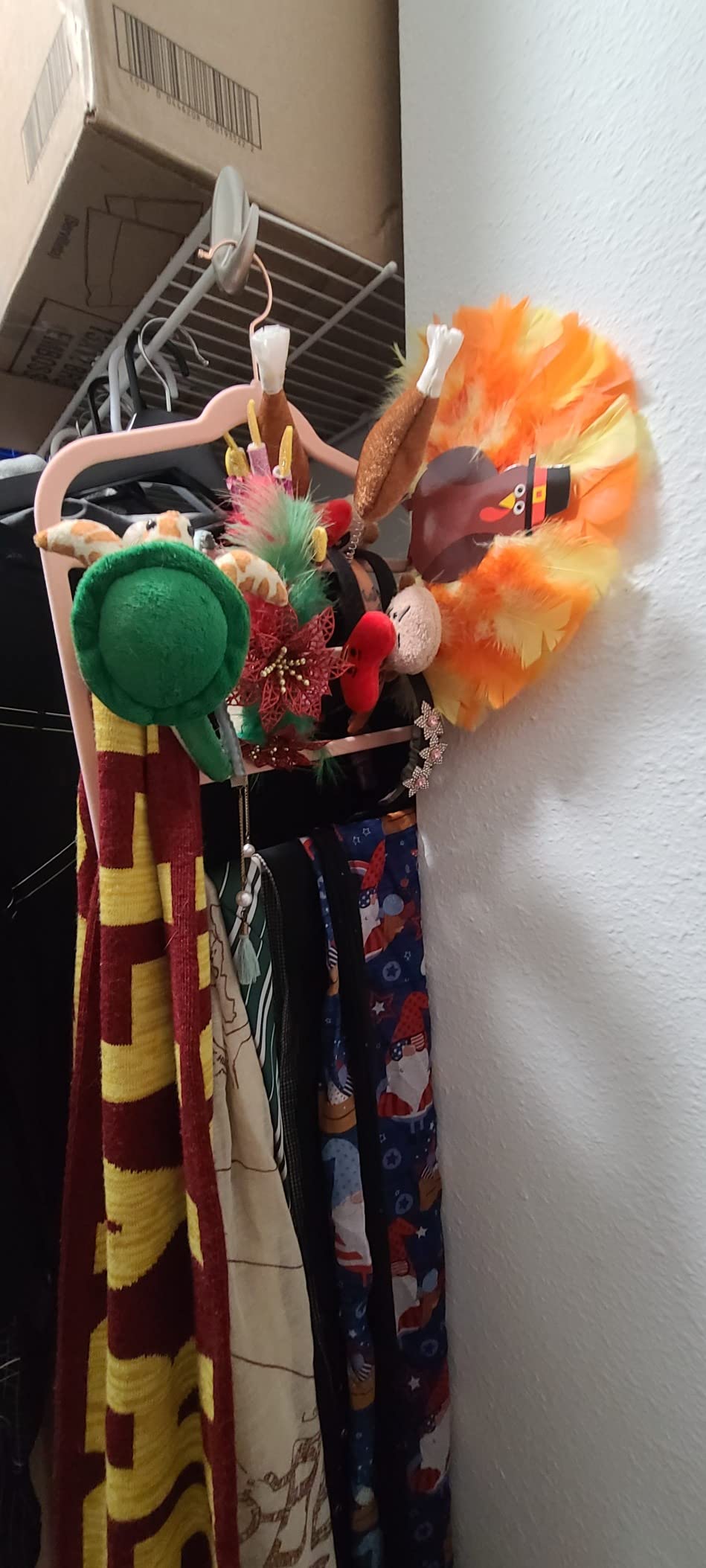 Velvet Pant Clothes Hanger Space Saving Non Slip Shorts Hanger, Myfolrena Jeans Slack Trousers Hangers Multiple Velvet Hanger Closet Organizer Storage and Organization for Jeans,Scarf,Tie(Black,3) - Customer Photo 1