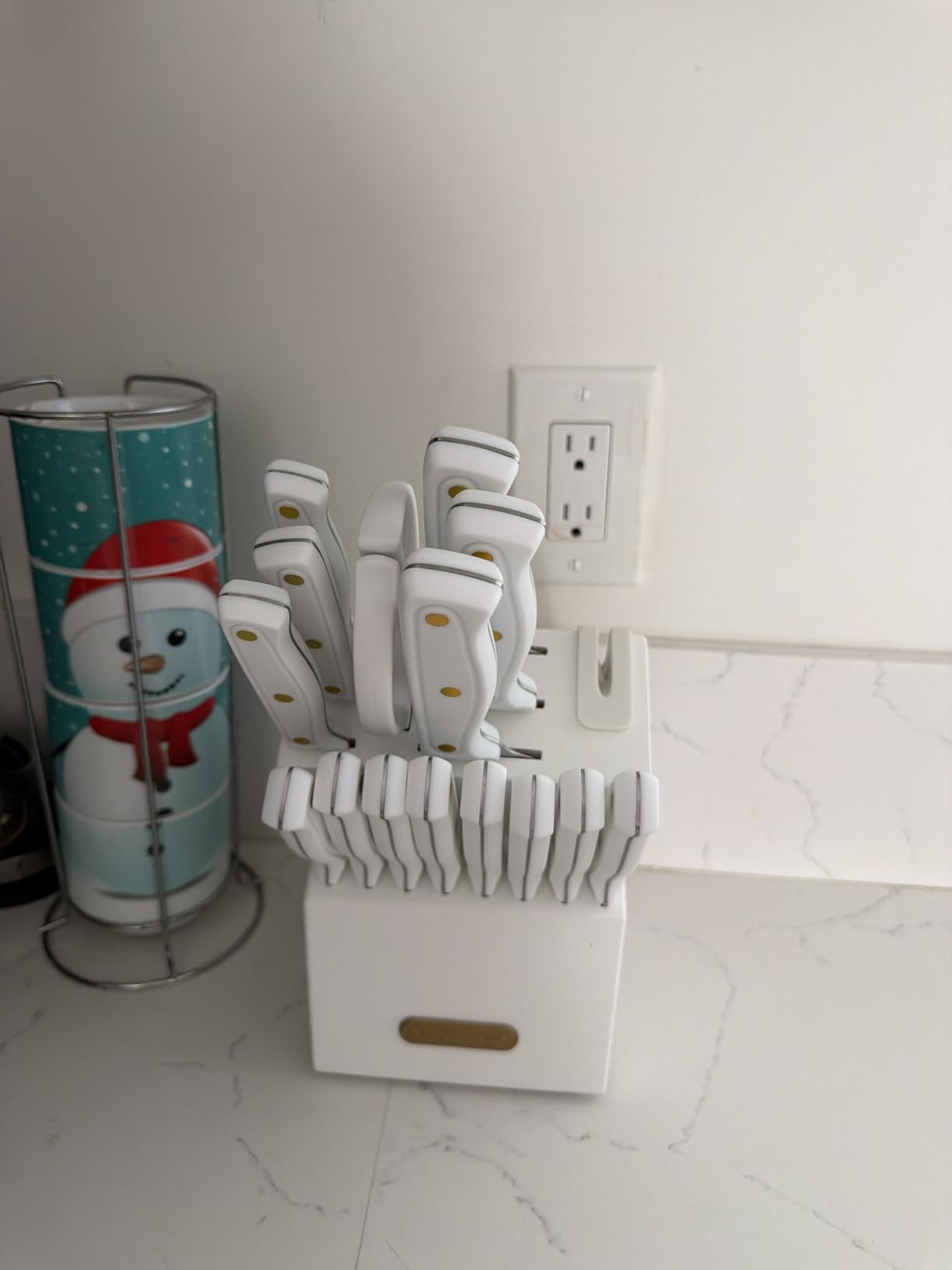 McCook Knife Sets,German Stainless Steel Knife Block Sets with Built-in Sharpener, Black - Customer Photo 2