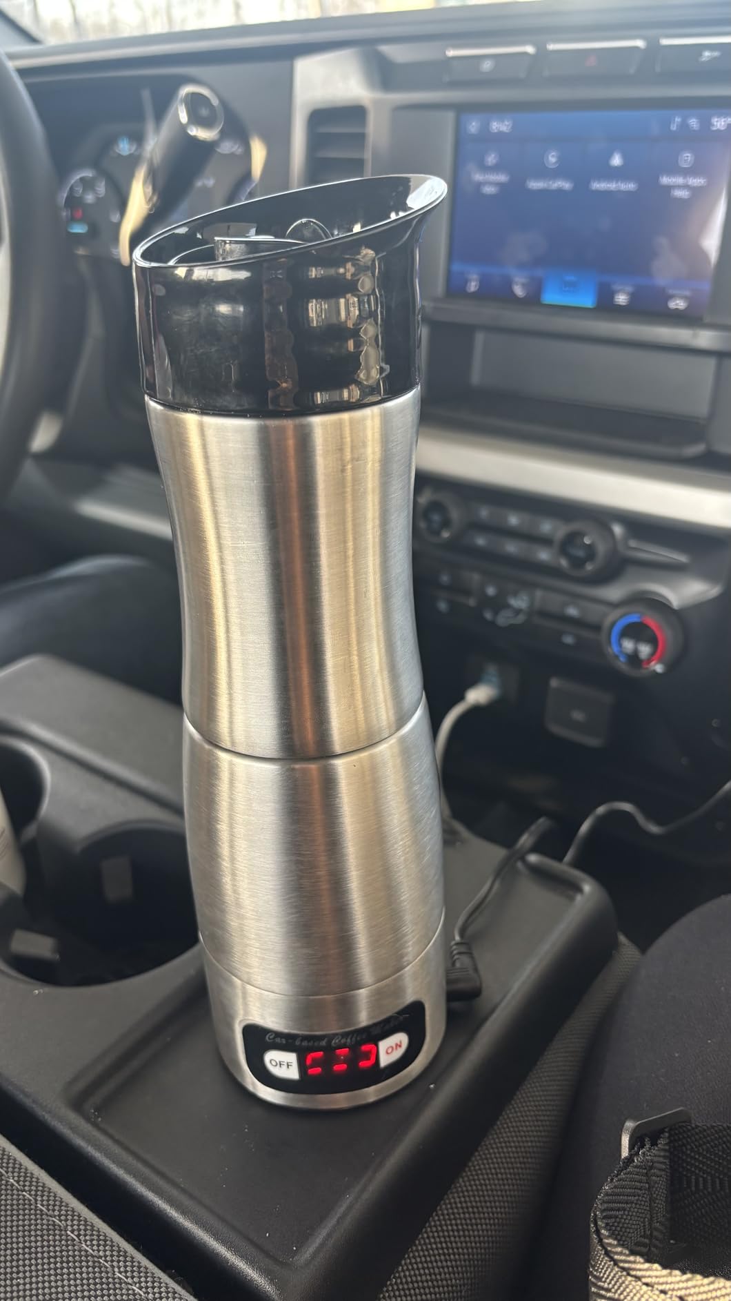 12V Coffee Maker for Car, Portable Coffee Maker with 24V for Truck, Stainless Steel Self-Heating 150ml Car Espresso Machine for Camping, RV, Travel Customer Review 12V Coffee Maker for Car, Portable Coffee Maker with 24V for Truck, Stainless Steel Self-Heating 150ml Car Espresso Machine for Camping, RV, Travel - Customer Photo 1