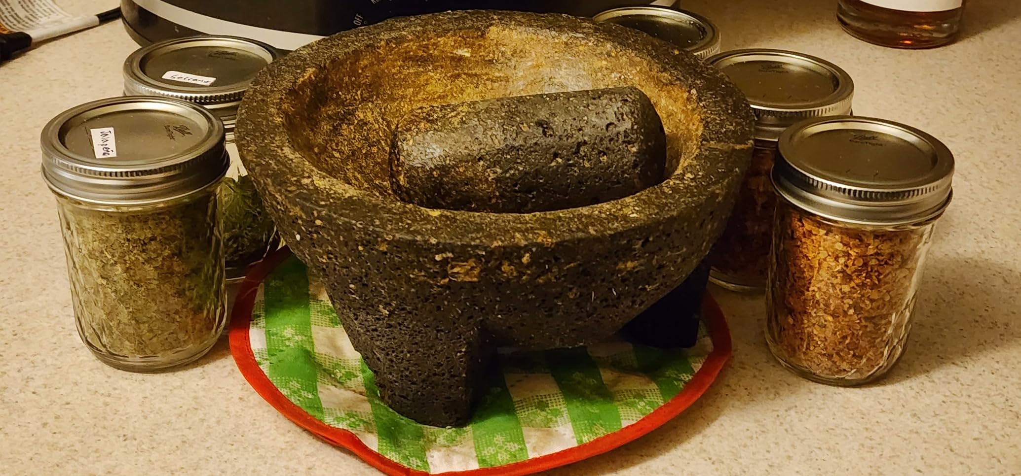 The original Molcajete Mexicano volcanic rock Handmade of Authentic Lava Rock in Mexico - Molcajete de Piedra volcanica - Molcajete Mortar Pestle molcajete bowl molcajete volcanic rock guacamole maker - Customer Photo 5