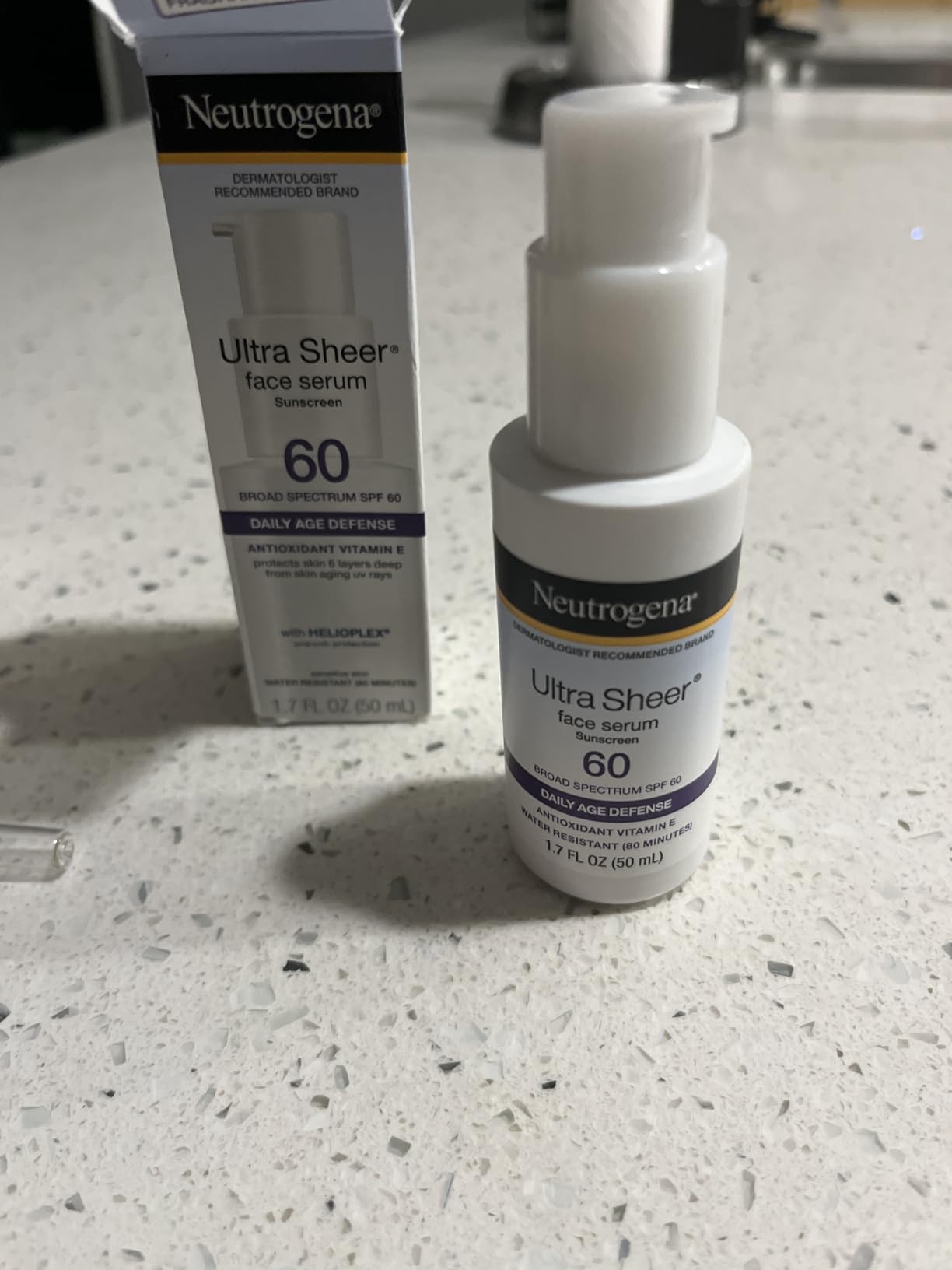 Neutrogena Ultra Sheer Face Sunscreen with Vitamin E & SPF 60, Sunscreen for Face with Broad Spectrum UVA/UVB Protection, Fragrance-Free, Oxybenzone-Free, Water-Resistant (80 minutes), 1.7 Fl Oz customer photo 2