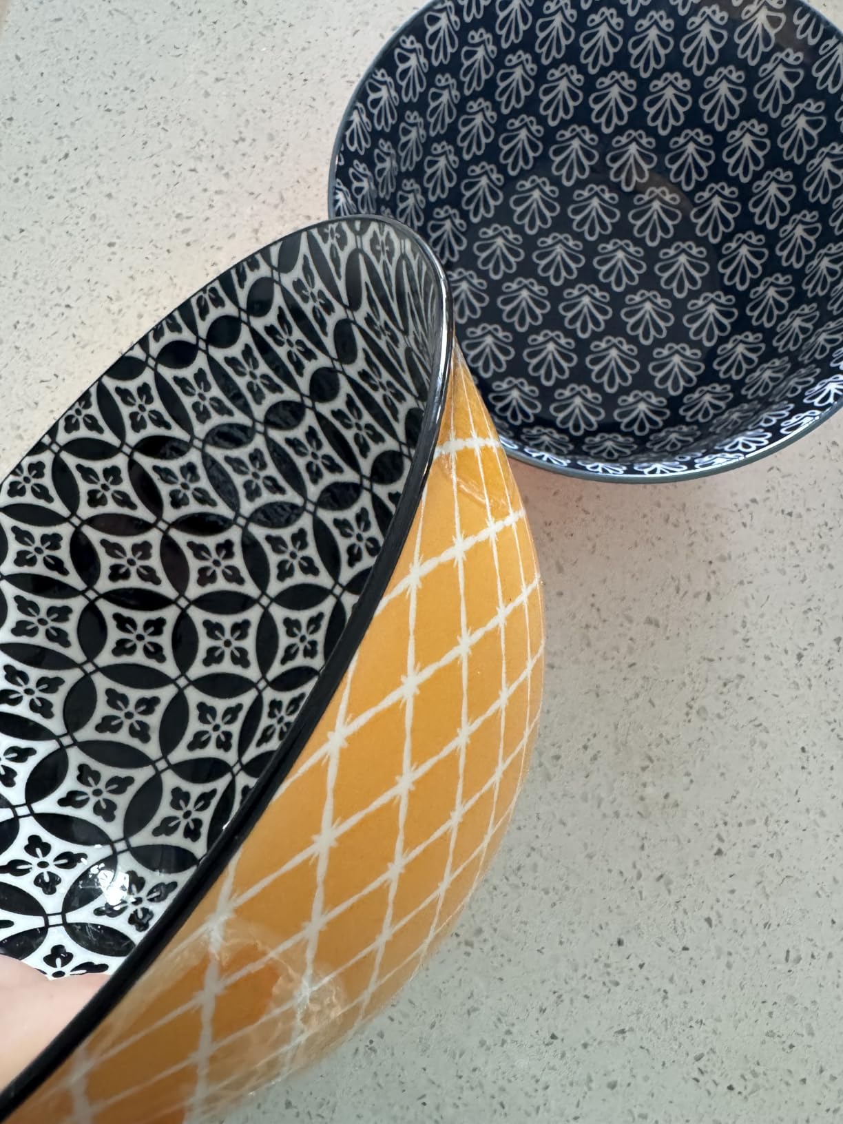 DOWAN Mixing Bowls, Ceramic Mixing Bowls for Kitchen, Colorful Vibrant Nesting Bowls for Cooking, Baking, Prepping, Serving, Salad, Housewarming Gift, Microwave Dishwasher Safe, 3.7/2/1 Qt, Set of 3 - Customer Photo 2