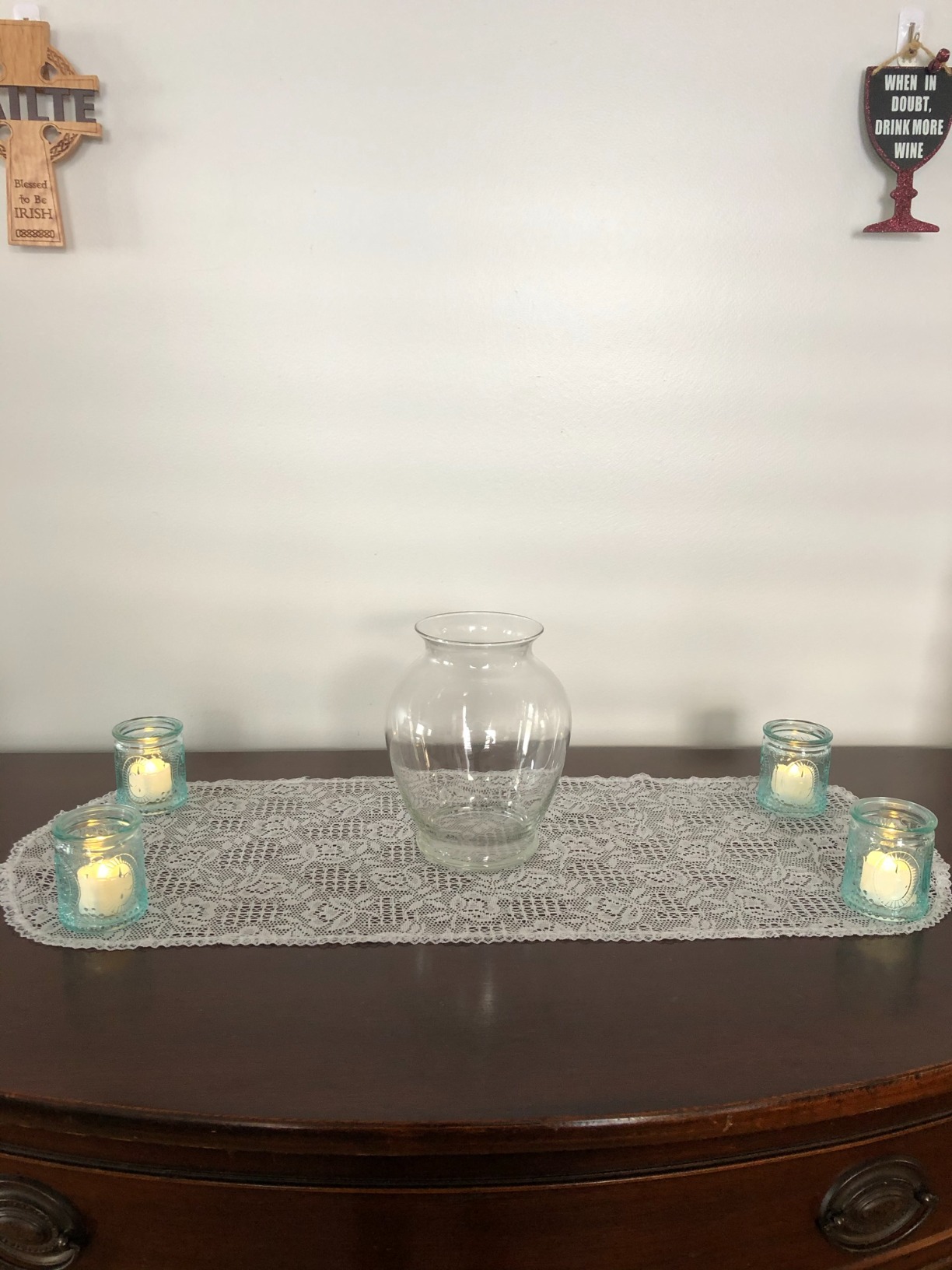Kate Aspen Vintage Amber Glass Tea Light Candle Holders Set of 4 - Votive Holders for Home Decor, Fall Table Decorations, Bathroom Candles, Kitchen Shelf Decor, and Wedding Centerpieces - Customer Photo 1