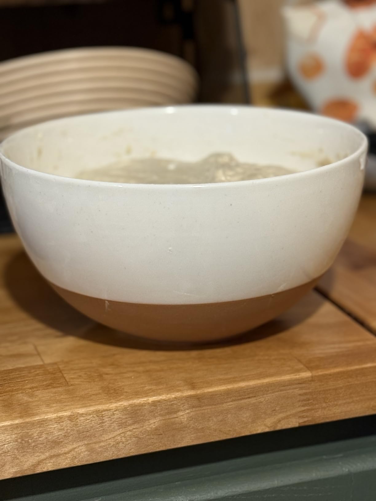 Mora Ceramic Large Mixing Bowls - Set of 2 Nesting Bowls for Cooking, Serving, Popcorn, Salad etc - Microwavable Kitchen Stoneware, Oven, Microwave and Dishwasher Safe - Extra Big 5.5 & 3.6 Qt - White - Customer Photo 5