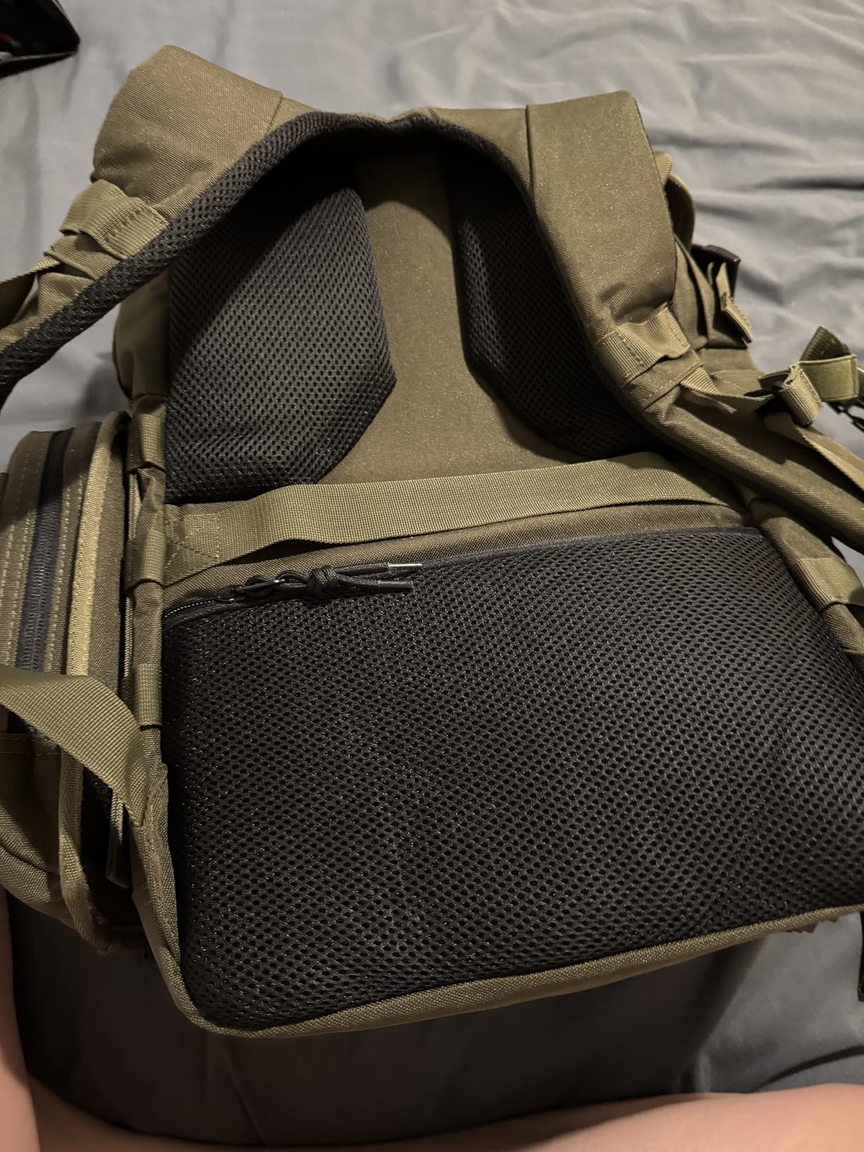 Dinictis Dad Diaper Bag, Mens Diaper Bag Backpack with Diaper Changing Mat, Military Diaper Backpack with Molle Webbing, Waterproof Pouch, Baby Wipes pocket, Insulated Bottle Pockets- Black Camo customer photo 2