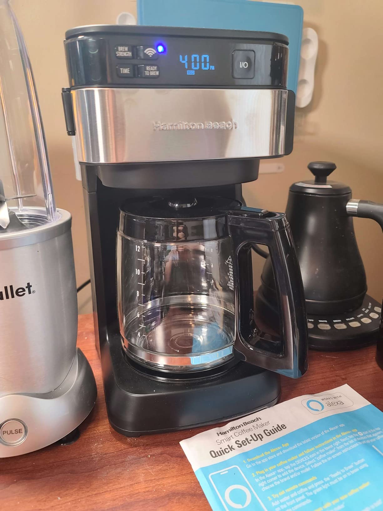 Hamilton Beach Works with Alexa Smart Coffee Maker, Programmable, 12 Cup Capacity, Black and Stainless Steel (49350R) Customer Review Hamilton Beach Works with Alexa Smart Coffee Maker, Programmable, 12 Cup Capacity, Black and Stainless Steel (49350R) - Customer Photo 1