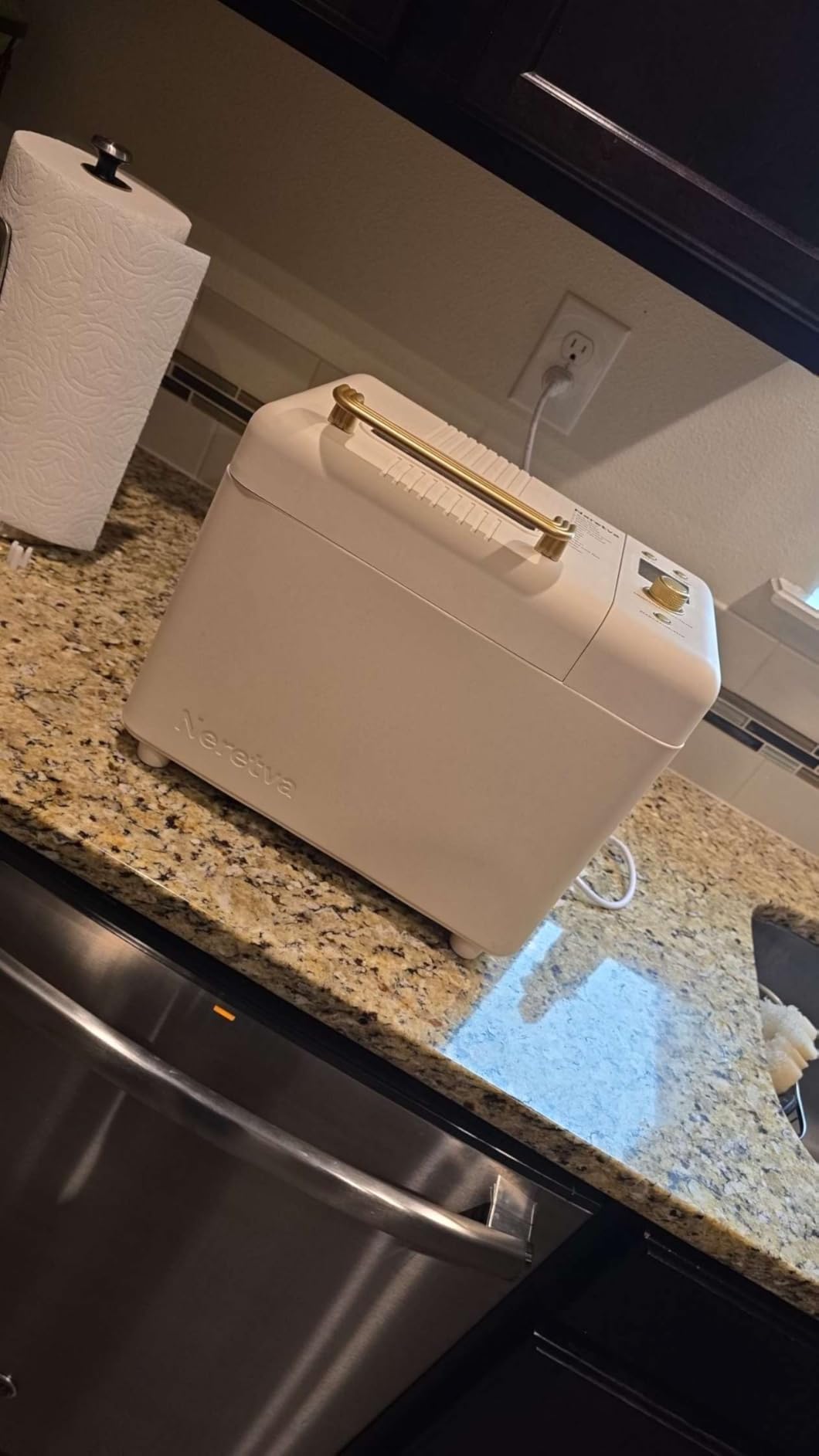 Neretva Bread Machine, 2.2LB 15-in-1 Bread Maker, Dual Heater Breadmaker Machine with Auto Nut Dispenser & Nonstick Ceramic Pan, Bread Maker Machine for Gluten Free, Dough Maker, Sourdough, Yogurt customer photo 1