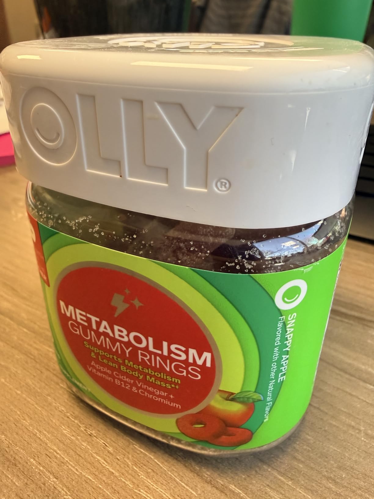 OLLY Metabolism Gummy Rings, Apple Cider Vinegar, Vitamin B12, Chromium, Energy and Digestive Health, Chewable Supplement, Apple Flavor - 30 Count customer photo 2
