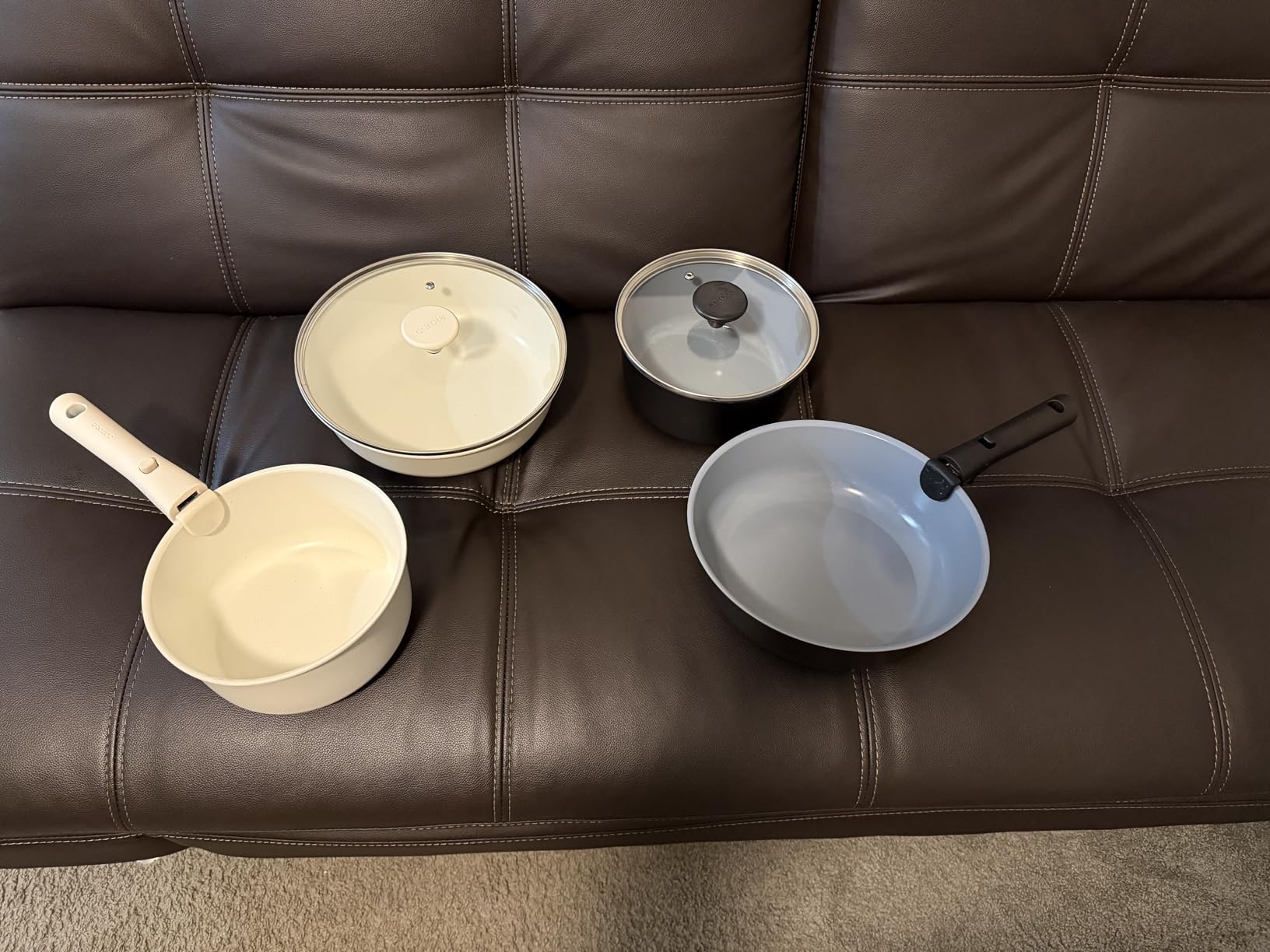 CAROTE 17pcs Pots and Pans Set, Nonstick Cookware Set Detachable Handle, Induction Kitchen Cookware Sets Non Stick with Removable Handle, RV Cookware Set, Oven Safe - Customer Photo 1