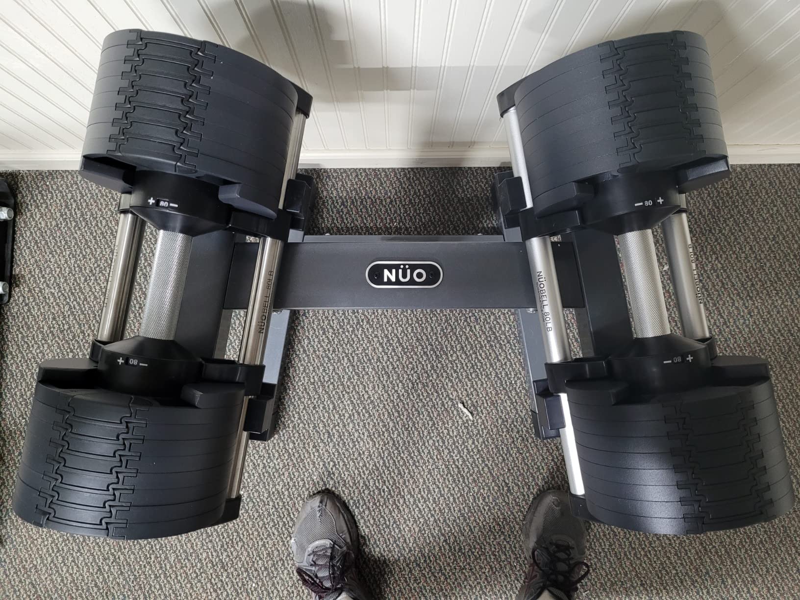 NUOBELL Adjustable Dumbbells 5-80 lbs: Replace 16 Sets, Ideal for Home Gym Weight Bench & Press customer photo 2