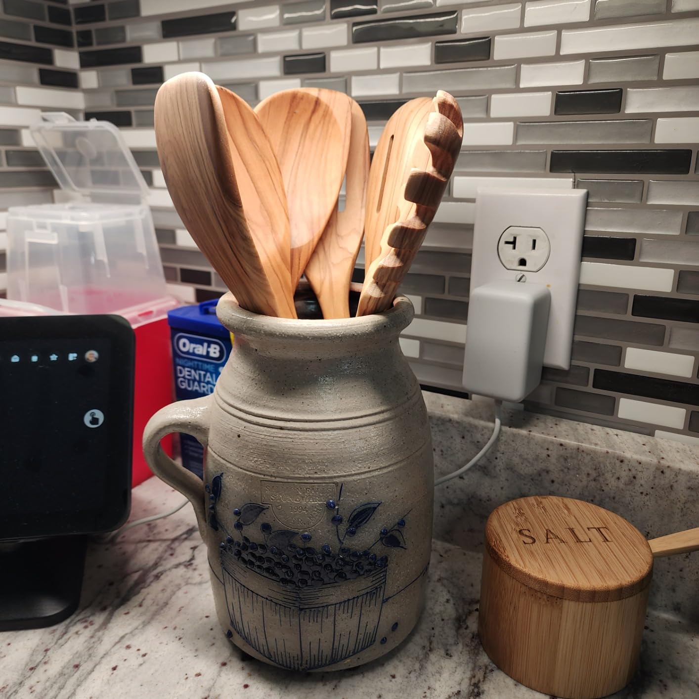 Gudamaye 12 inch Olive Wooden Utensils for Cooking, Long Handle Wooden Spoons for Cooking, 6 PCES Crafting Wooden Spoon Set, Wooden Kitchen Utensil set, Natural Olive Wood utensil Set - Customer Photo 2