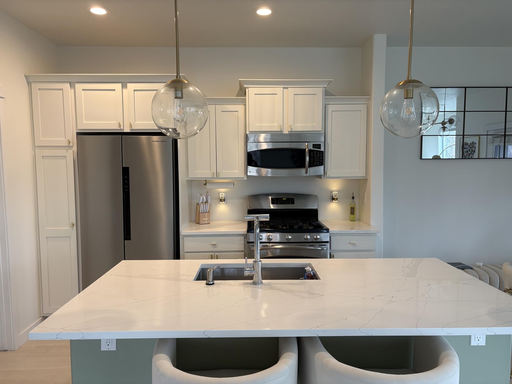 Hamilton Beach HBF1558 15.6 cu ft Counter Depth Full Size Refrigerator, Side Doors, Stainless - Customer Photo 1