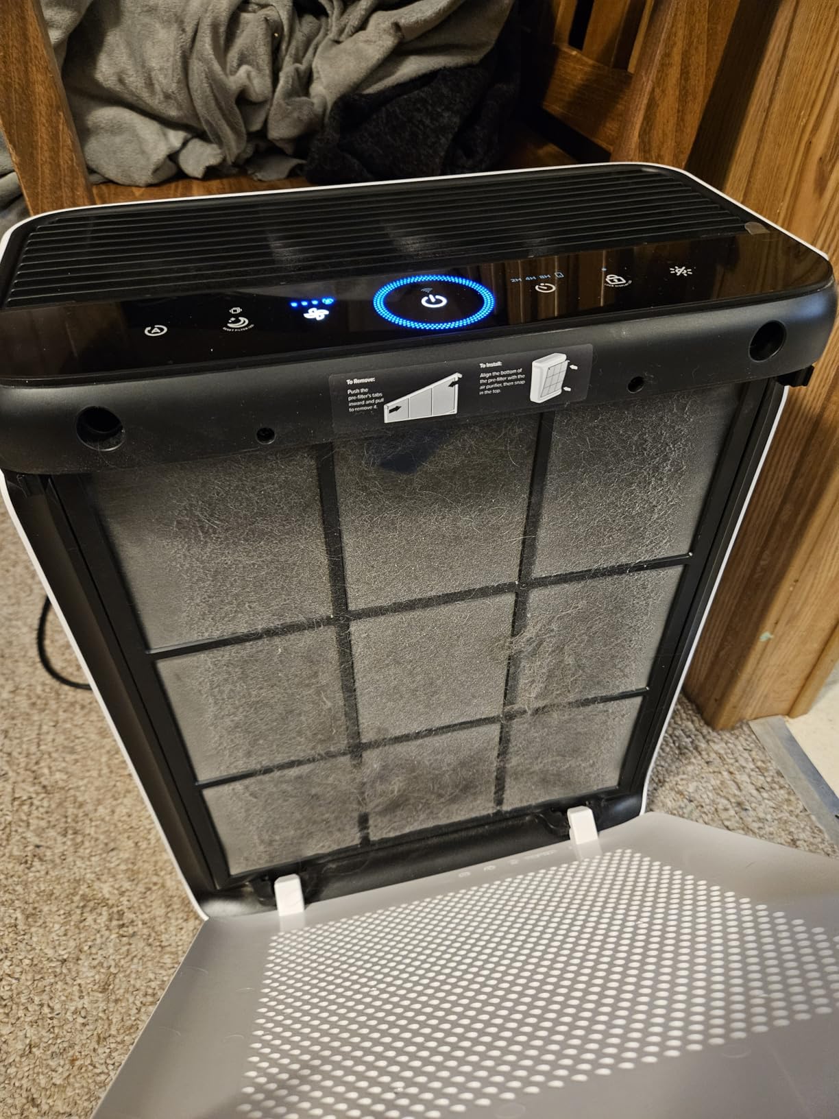 LEVOIT Air Purifiers for Home Large Room Up to 1875 Ft² with Washable Pre-Filter, AHAM VERIFIDE, Air Quality Monitor, HEPA Sleep Mode for Allergies, Pet Hair in Bedroom, Vital 200S-P, White customer photo 2