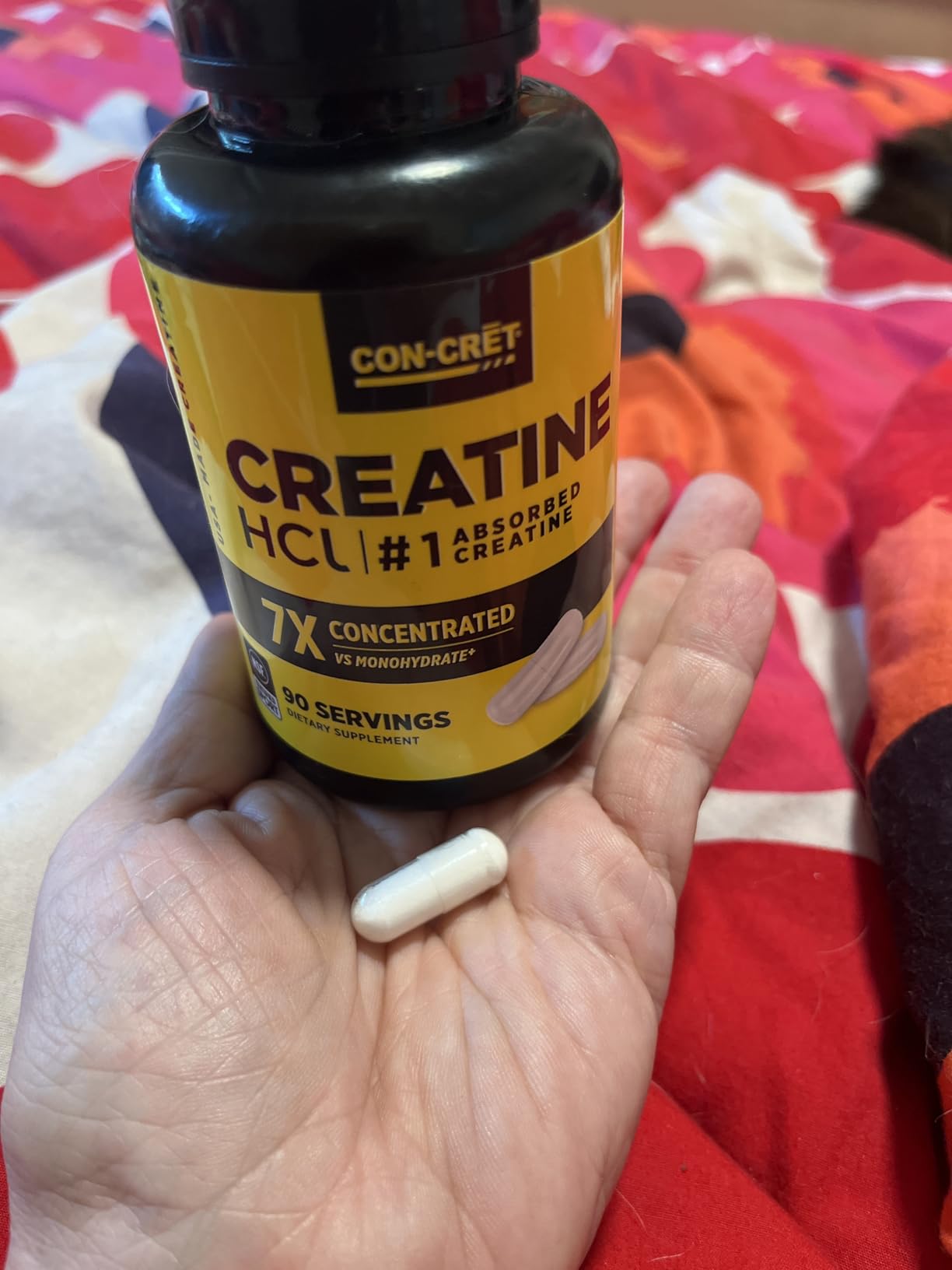 CON-CRET Creatine HCl Capsules | Muscle, Cognitive, Cellular Energy Support | No Bloating or Cramps | USA Made & NSF Certified | Creatine Pills (90 ct) customer photo 1