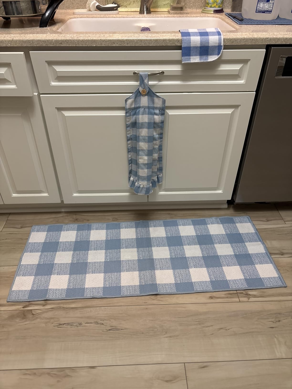 KitchenAid Gingham Pot Holder 2-Pack Set, Milkshake Tan, 7