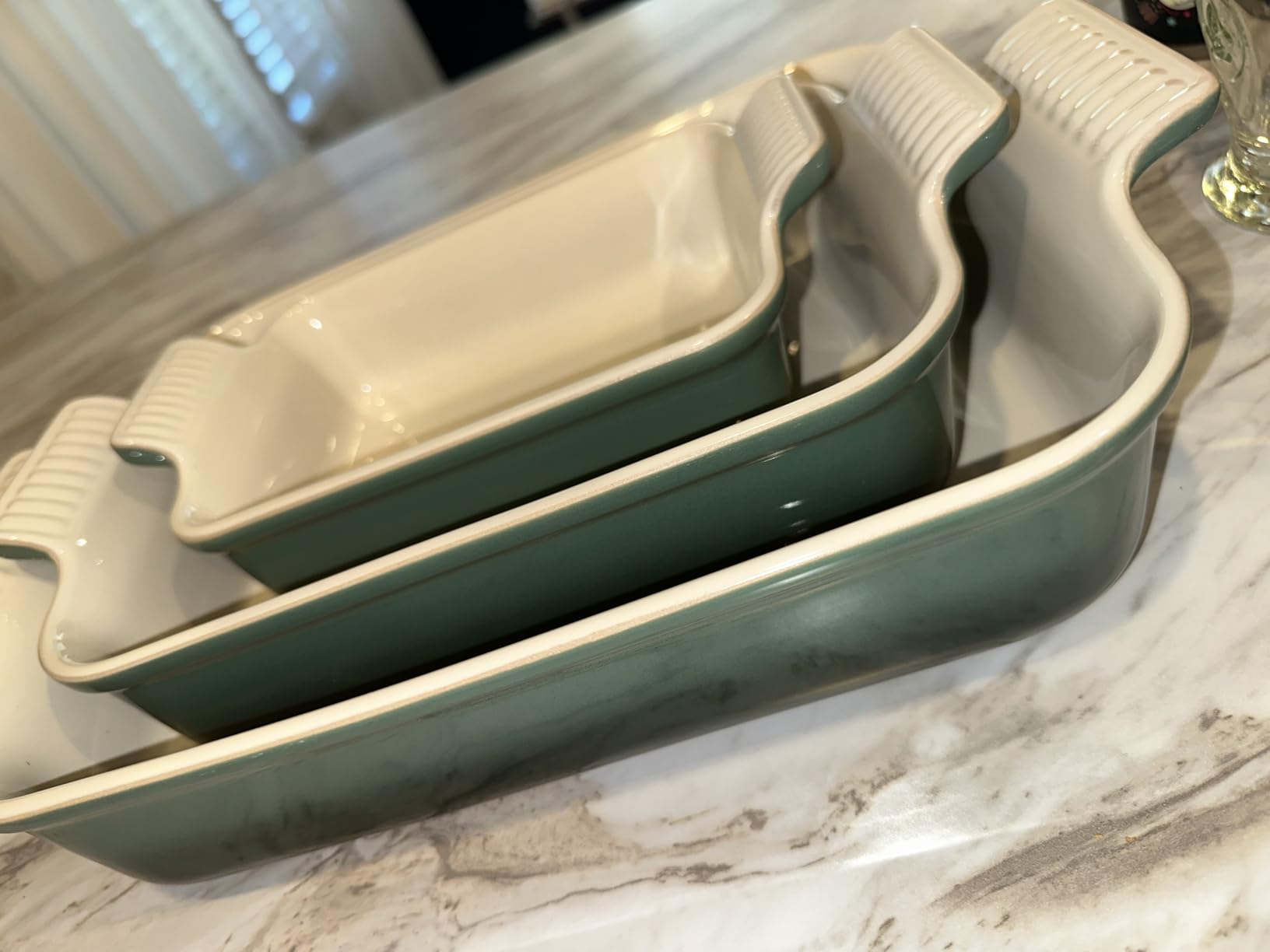 Le Creuset Stoneware Heritage Set 3 Rectangular Dishes, Marseille - Customer Photo 1