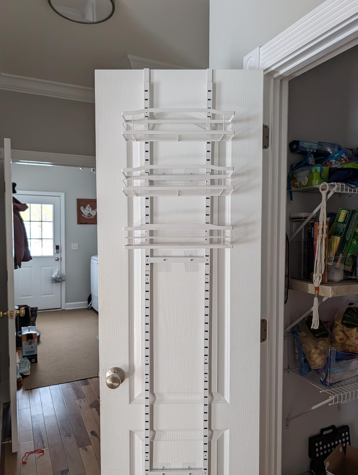 Moforoco 9-Tier Over The Door Pantry Organizer, Pantry Organization and Storage, Black Hanging Basket Wall Spice Rack Seasoning Shelves, Home & Kitchen Bedroom Bathroom House Essentials - Customer Photo 3