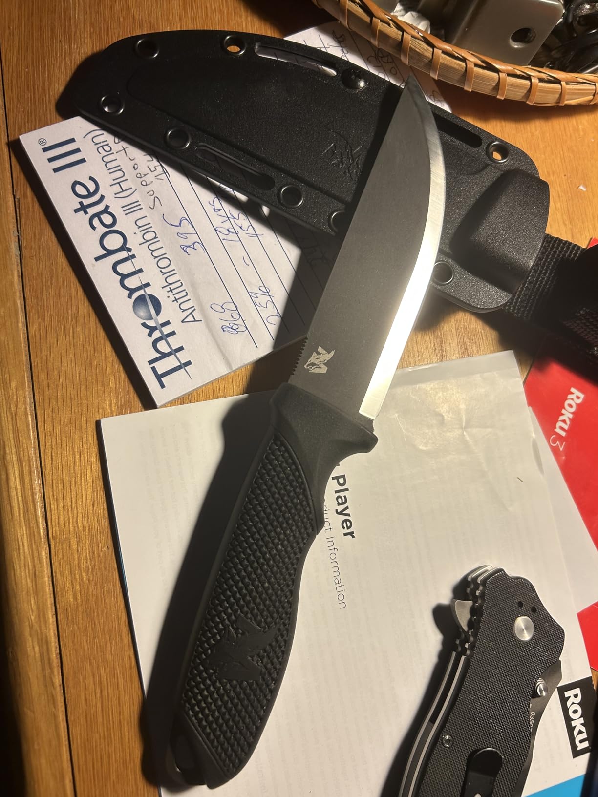 ODENWOLF W-SCANDI Full Tang Survival Knife with Sheath - Stylish Tactical Fixed Blade - Made of D2 Steel - Bushcraft and Camping Knife Survival - Perfect EDC Hunting Knife with TPE Handle customer photo 1