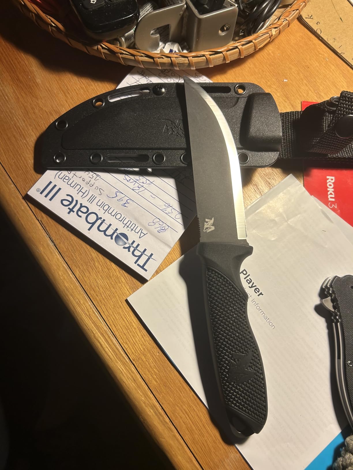 ODENWOLF W-SCANDI Full Tang Survival Knife with Sheath - Stylish Tactical Fixed Blade - Made of D2 Steel - Bushcraft and Camping Knife Survival - Perfect EDC Hunting Knife with TPE Handle customer photo 2